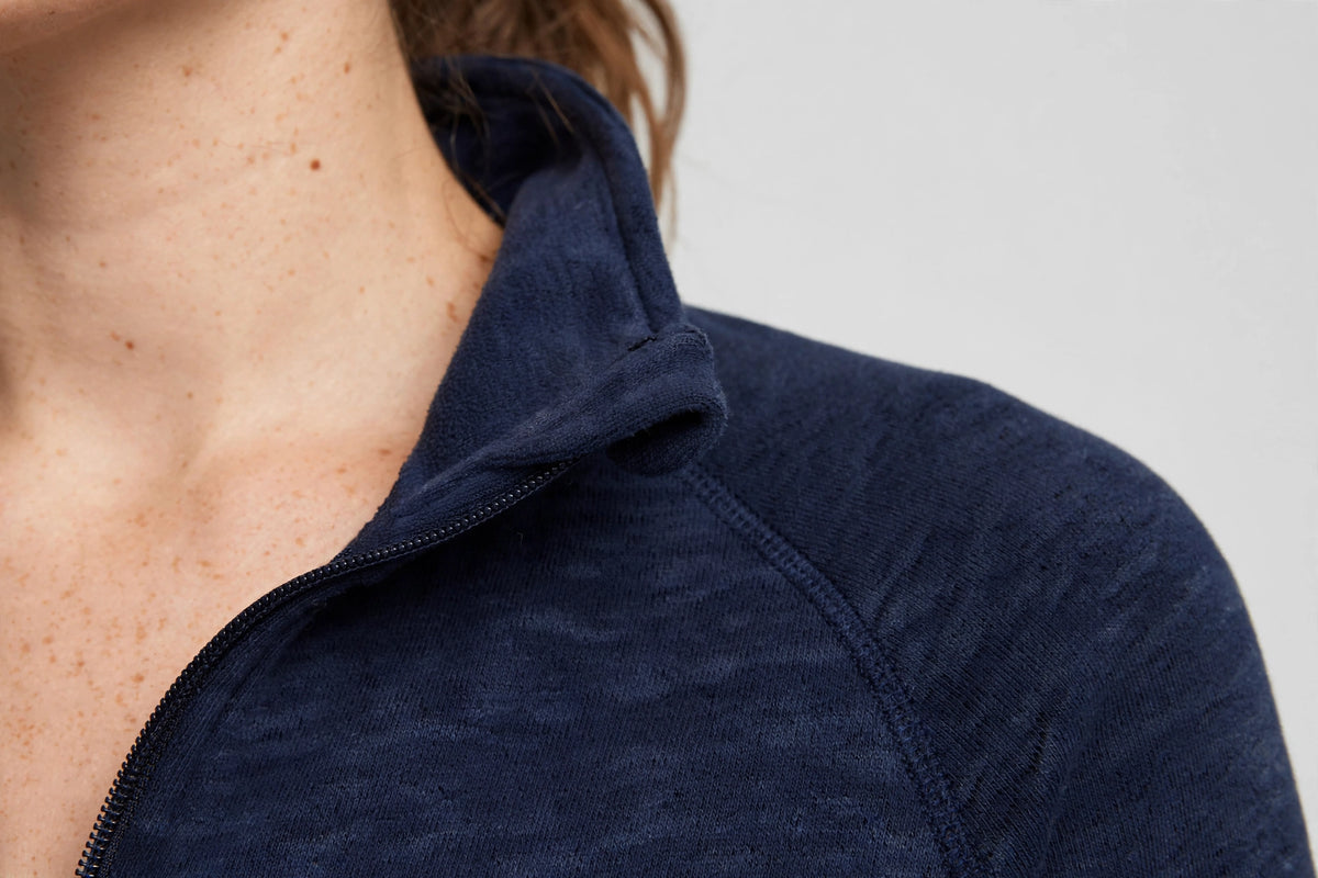 Nimbus Half-Zip Pullover Top - Navy - lifestyle