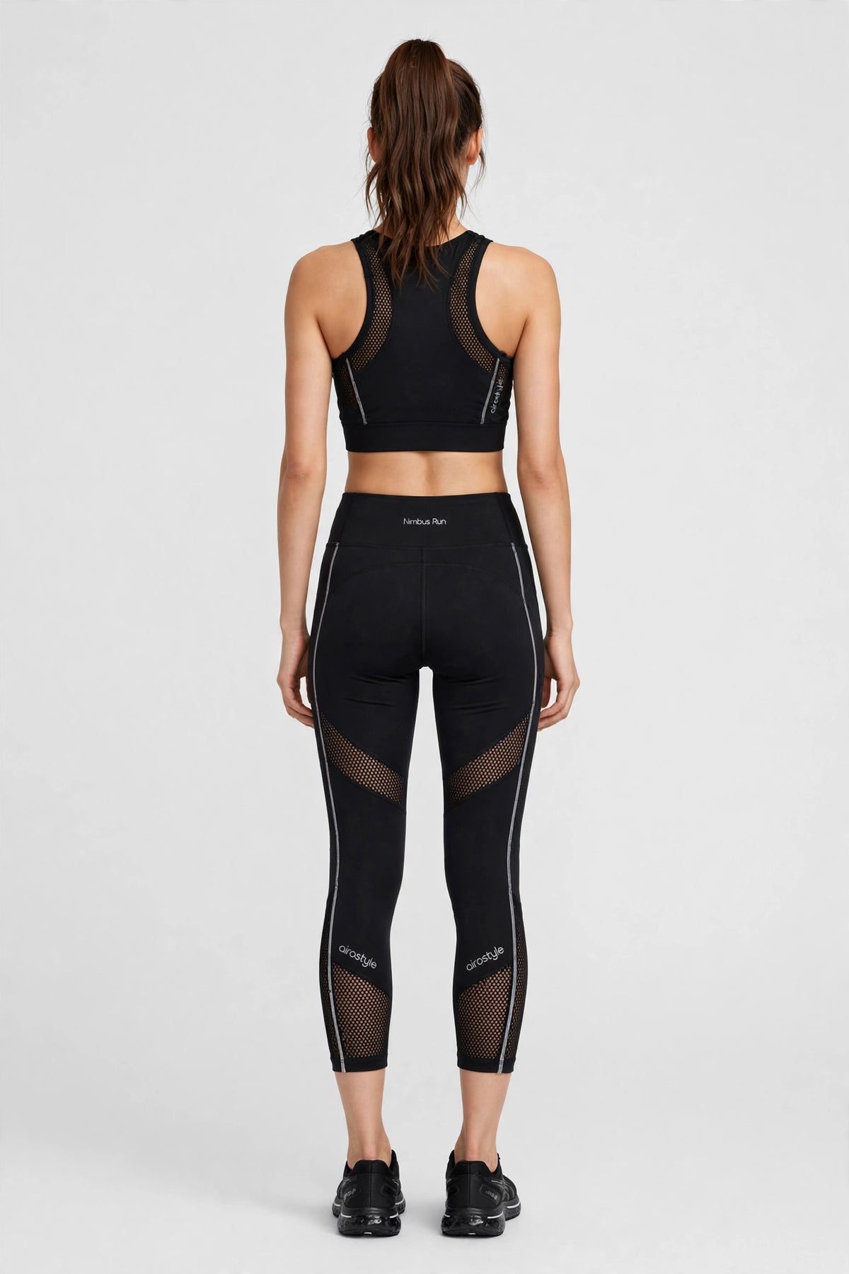 Nimbus Run Crop Legging - Black - back