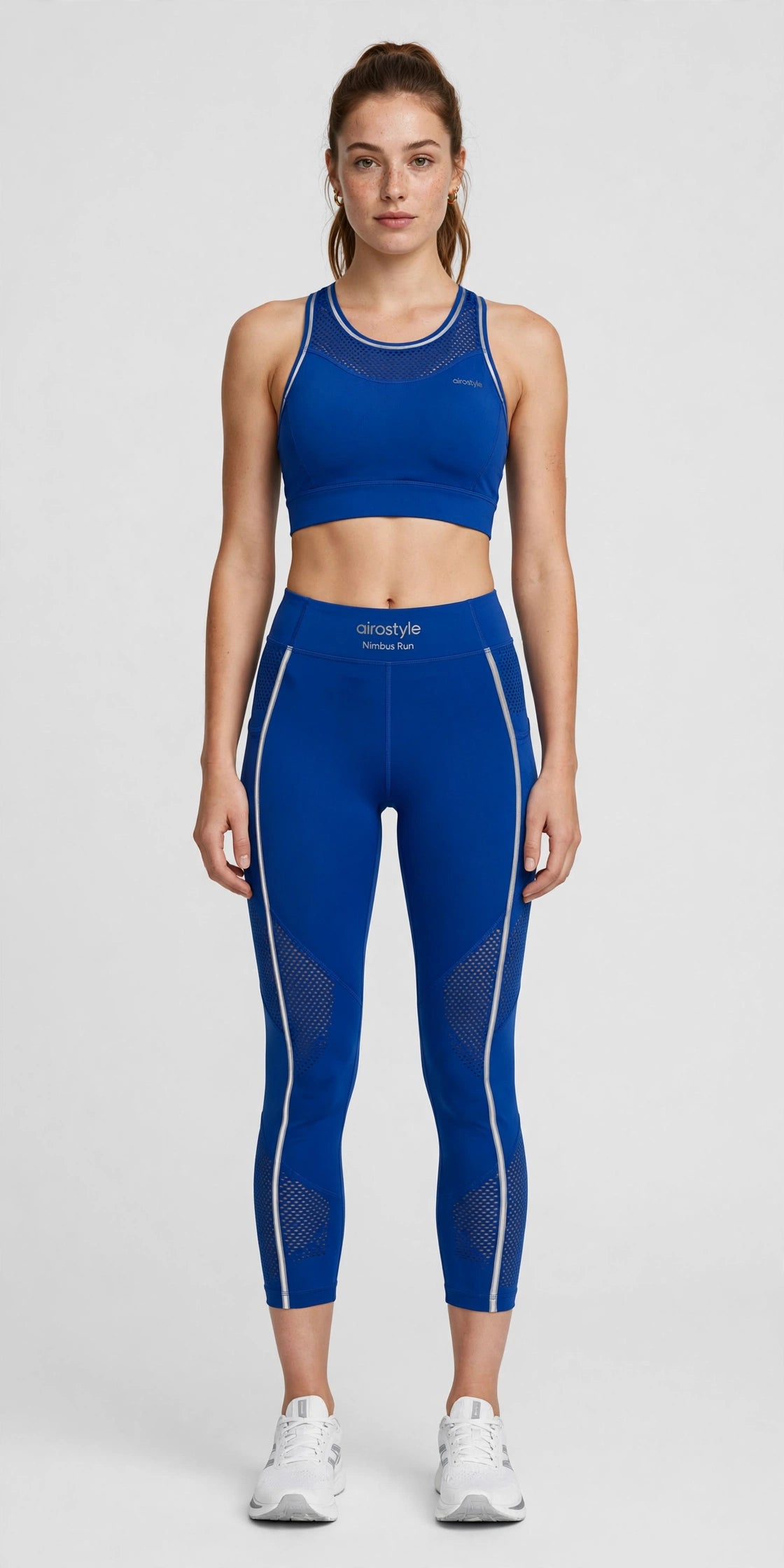 Nimbus Run Crop Legging - Cobalt - front