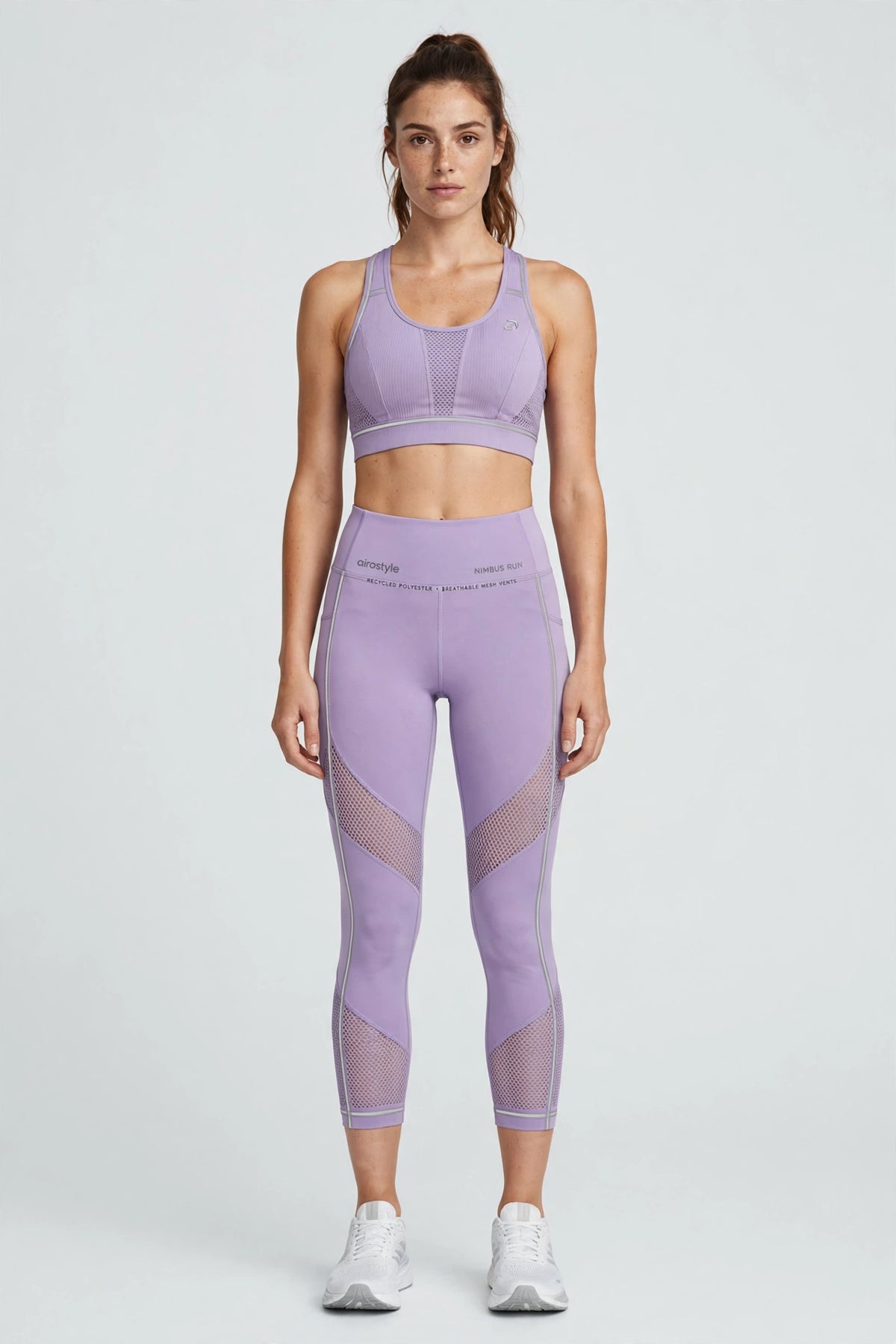 Nimbus Run Crop Legging - Lilac - front