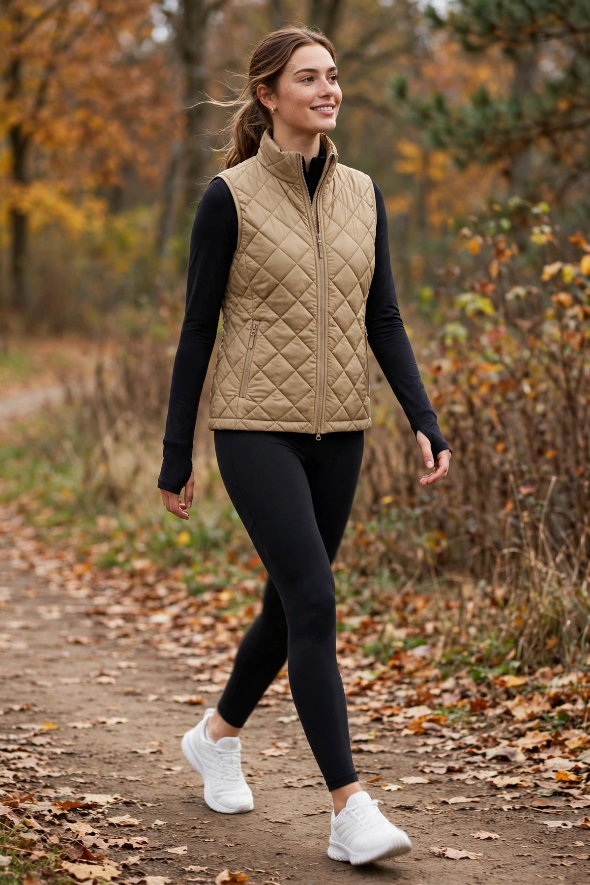 Halcyon Quilted Vest - Tan - lifestyle