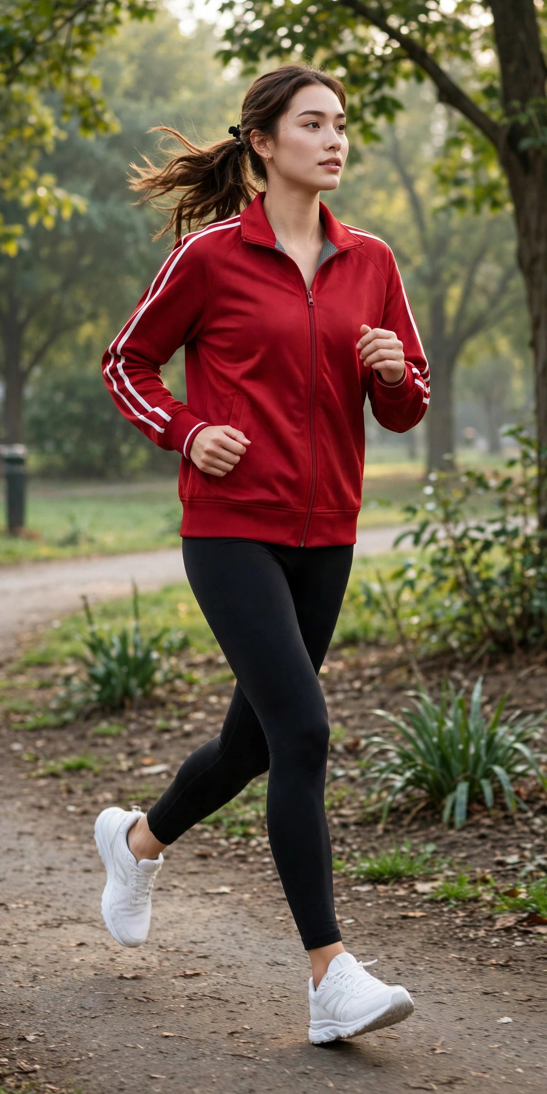 Breeze Mesh-Lined Track Jacket - Red/White - lifestyle