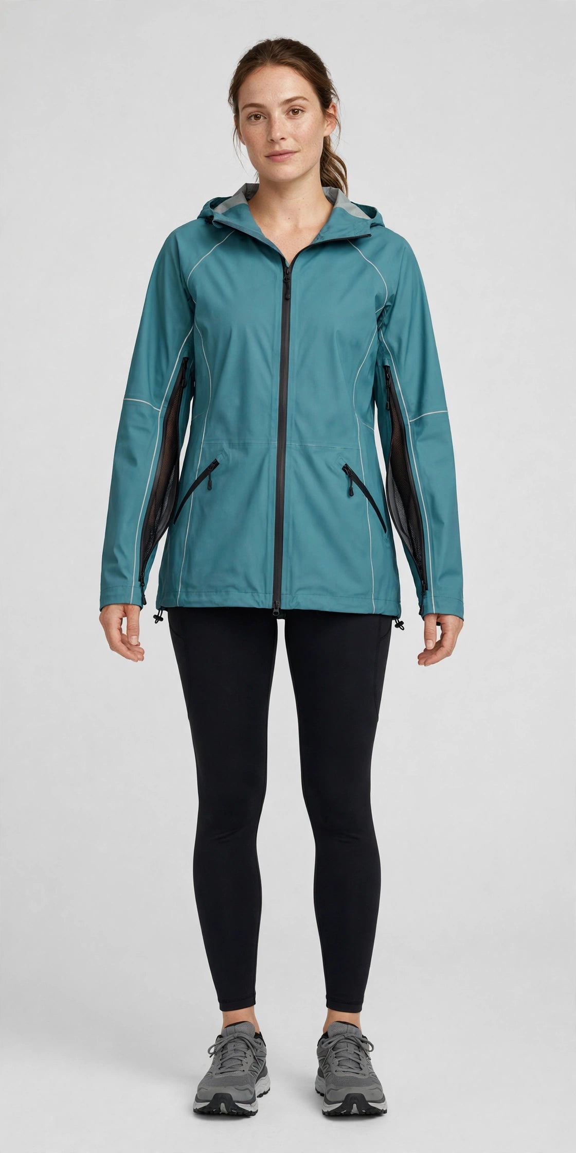 Zephyr Rain Shell - Teal - front