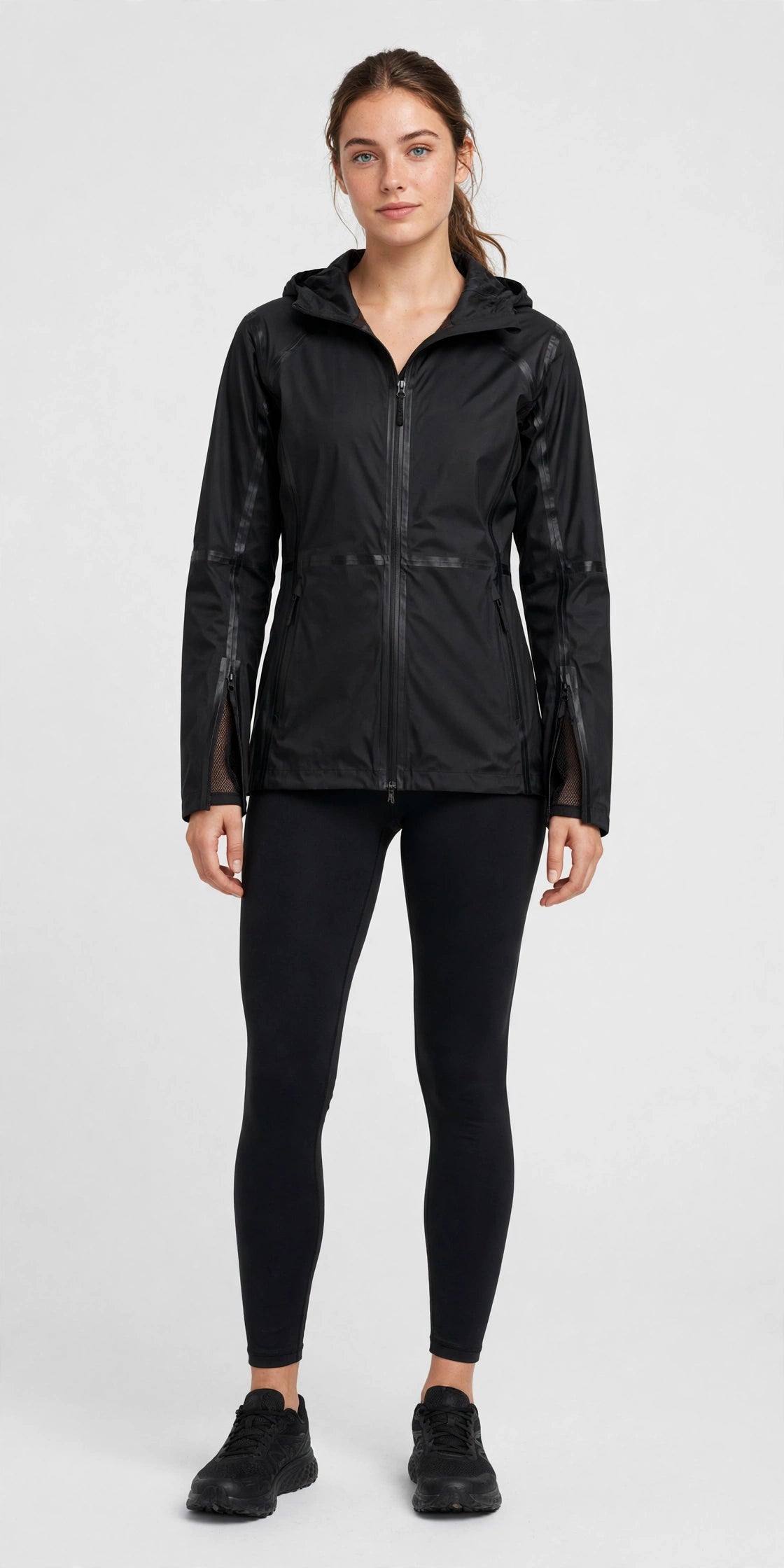 Zephyr Rain Shell - Black - front