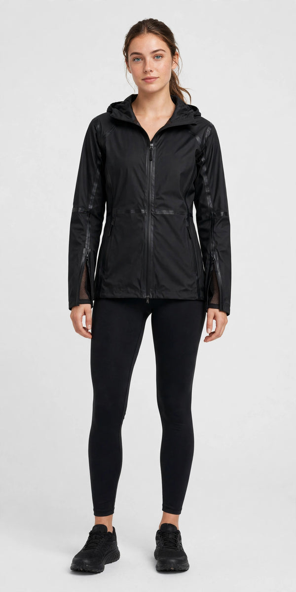 Zephyr Rain Shell - Black - front