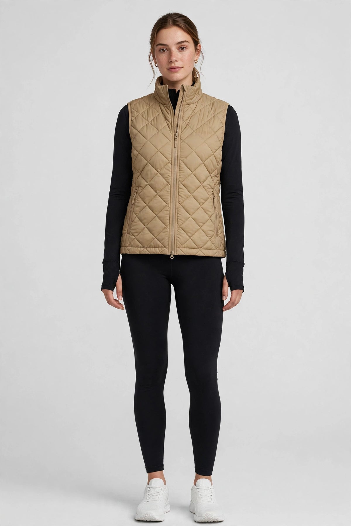 Halcyon Quilted Vest - Tan - front