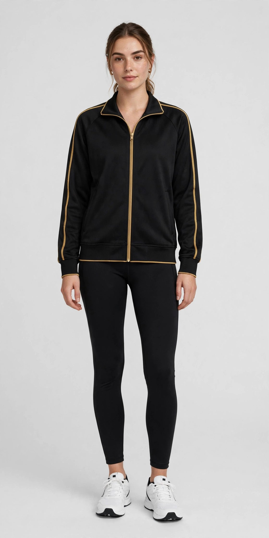 Breeze Mesh-Lined Track Jacket - Black/Gold - front