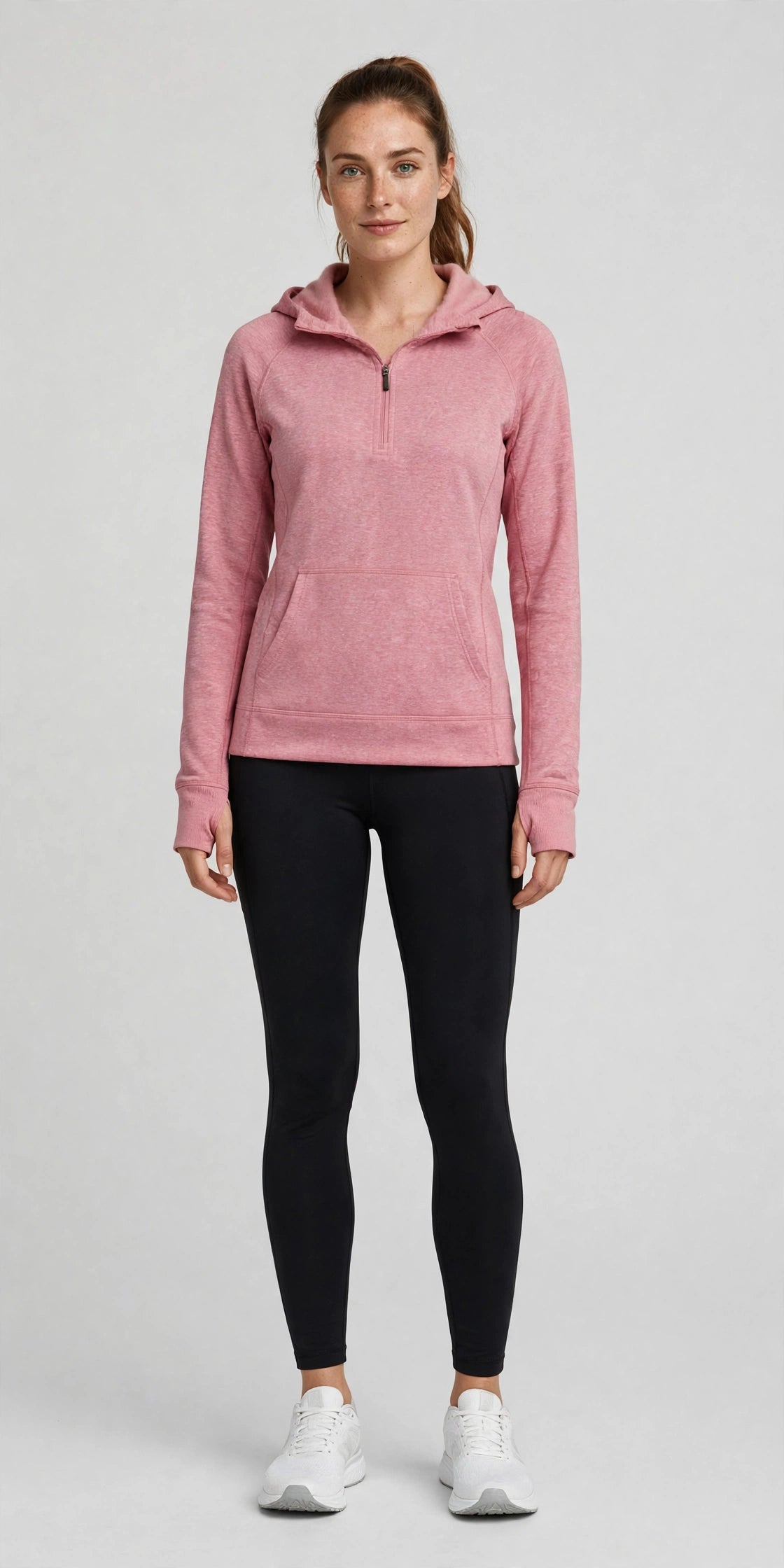 Solstice Performance Hoodie - Heather Rose - front