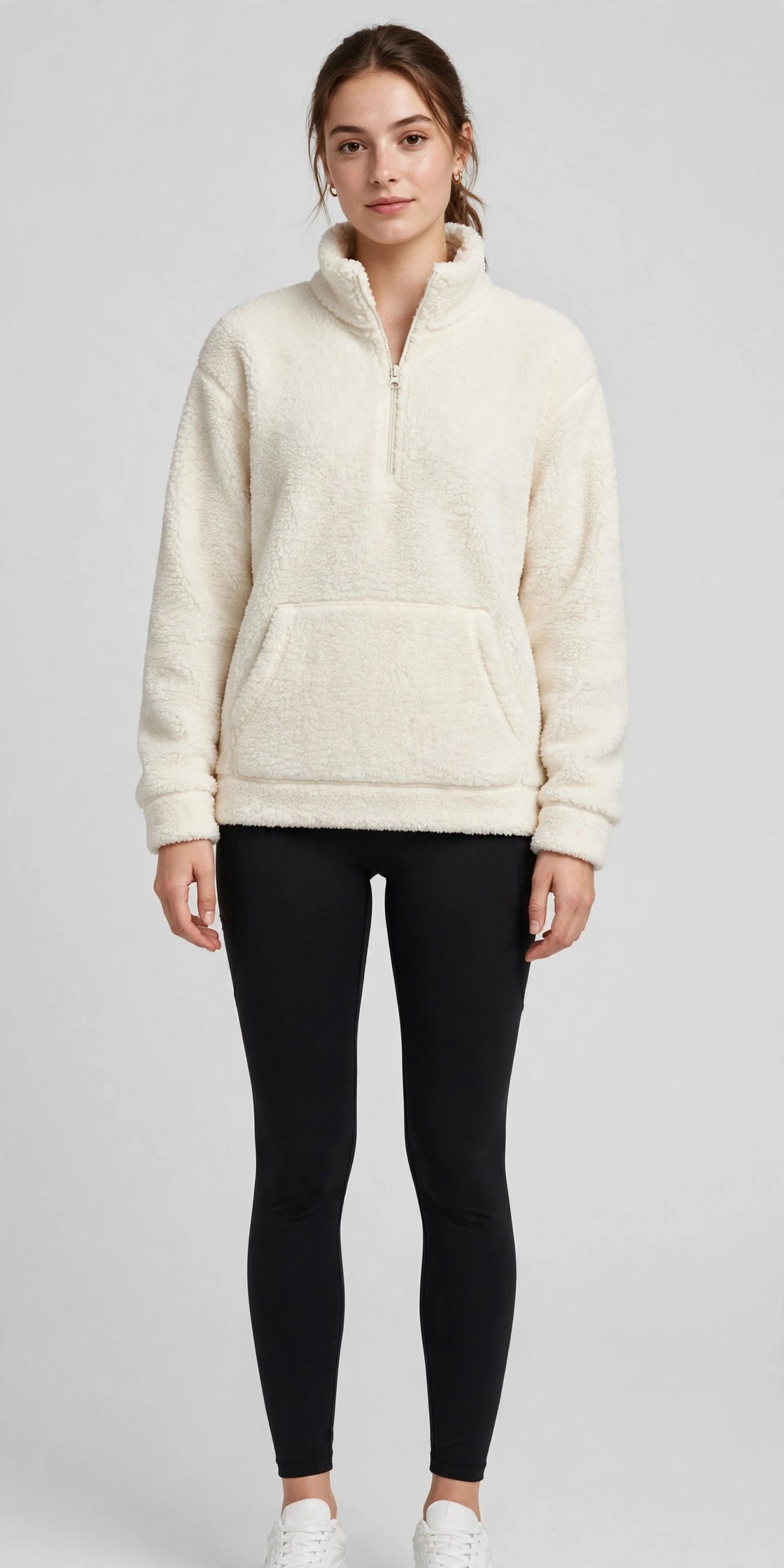 Nimbus Sherpa Quarter-Zip - Cream - front