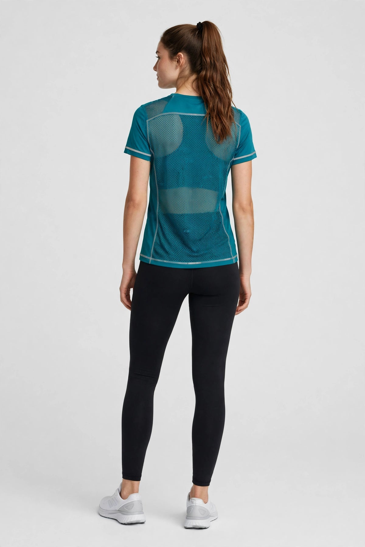 Pulse Mesh-Back Running Top - Teal - back