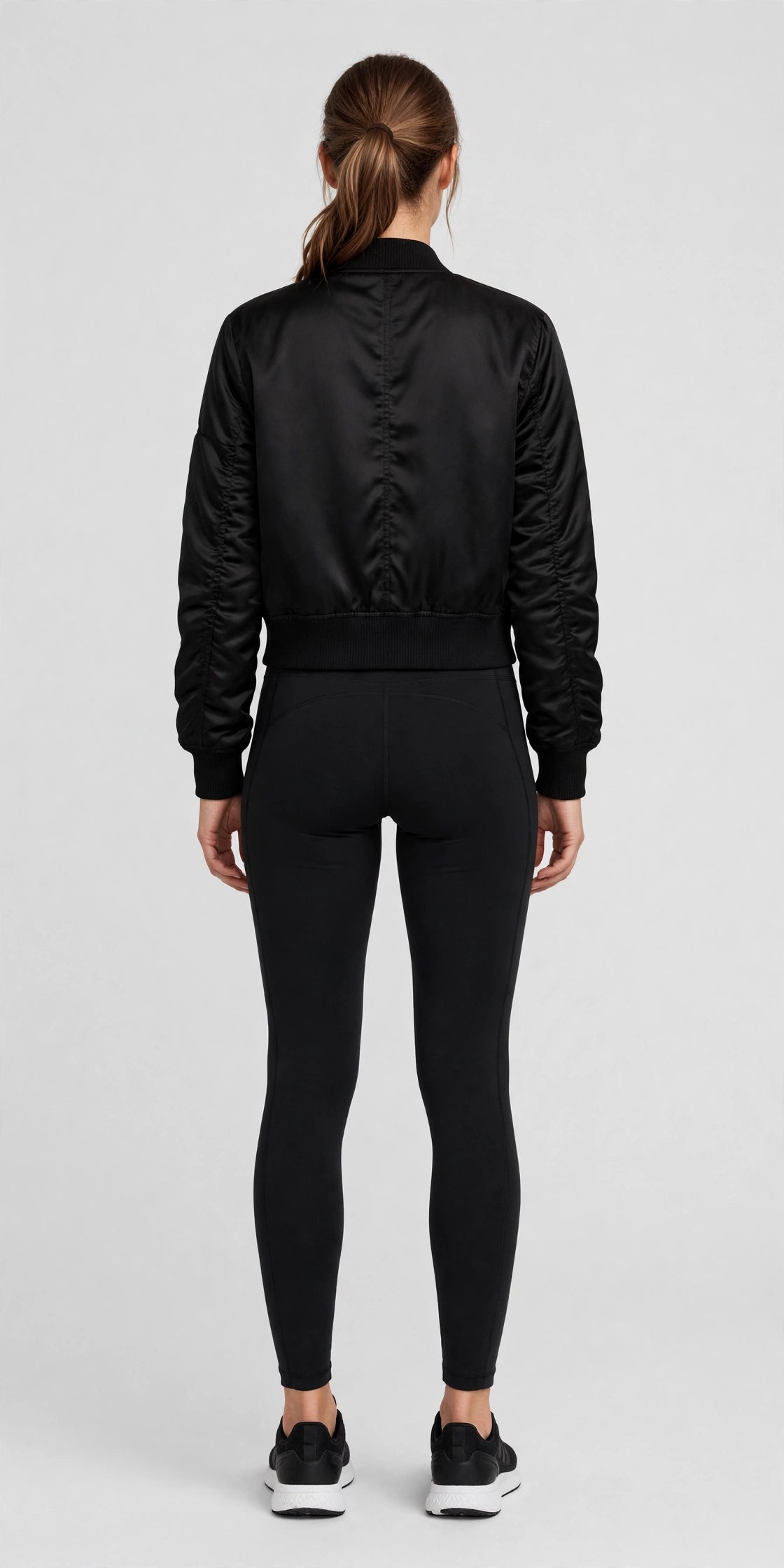 Skysculpt Cropped Bomber - Black - back