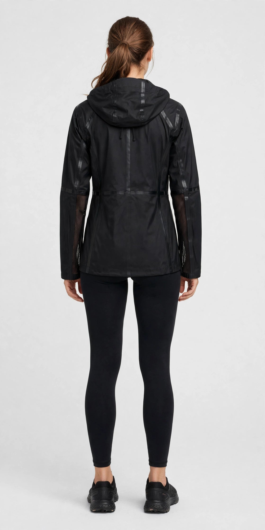 Zephyr Rain Shell - Black - back