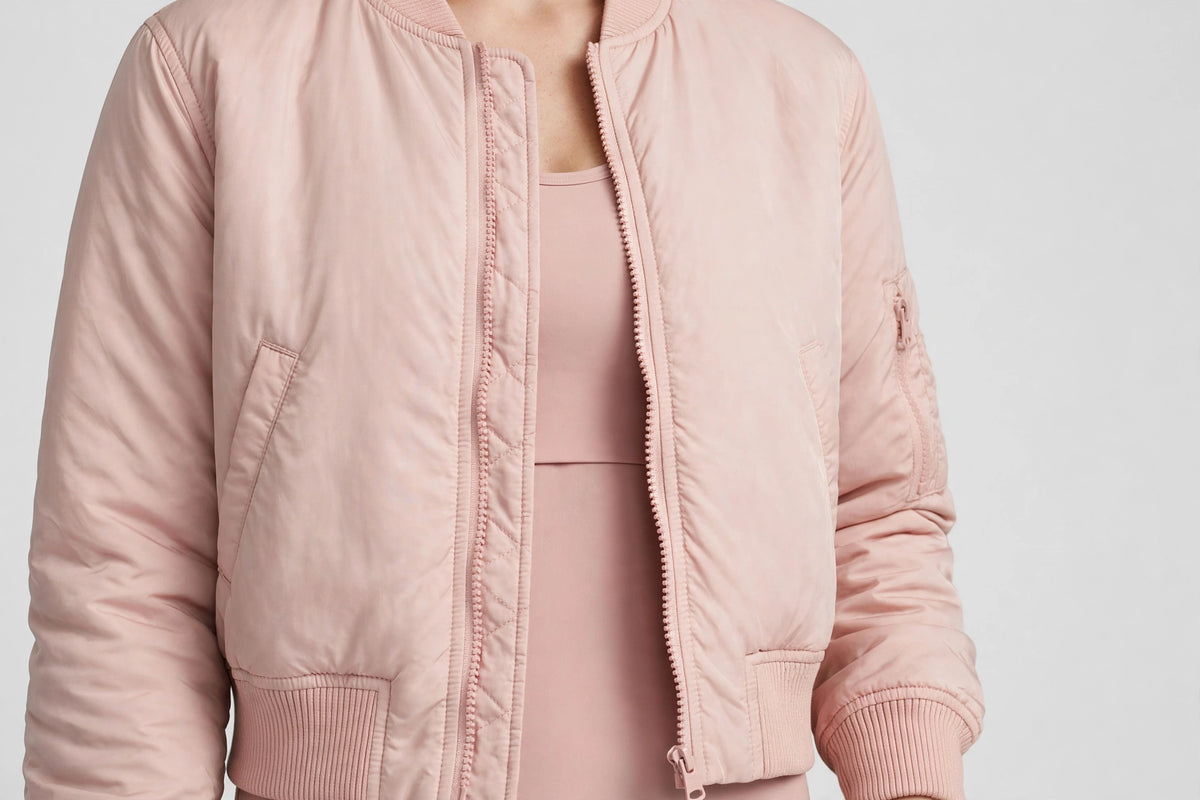 Skysculpt Cropped Bomber - Blush - detail