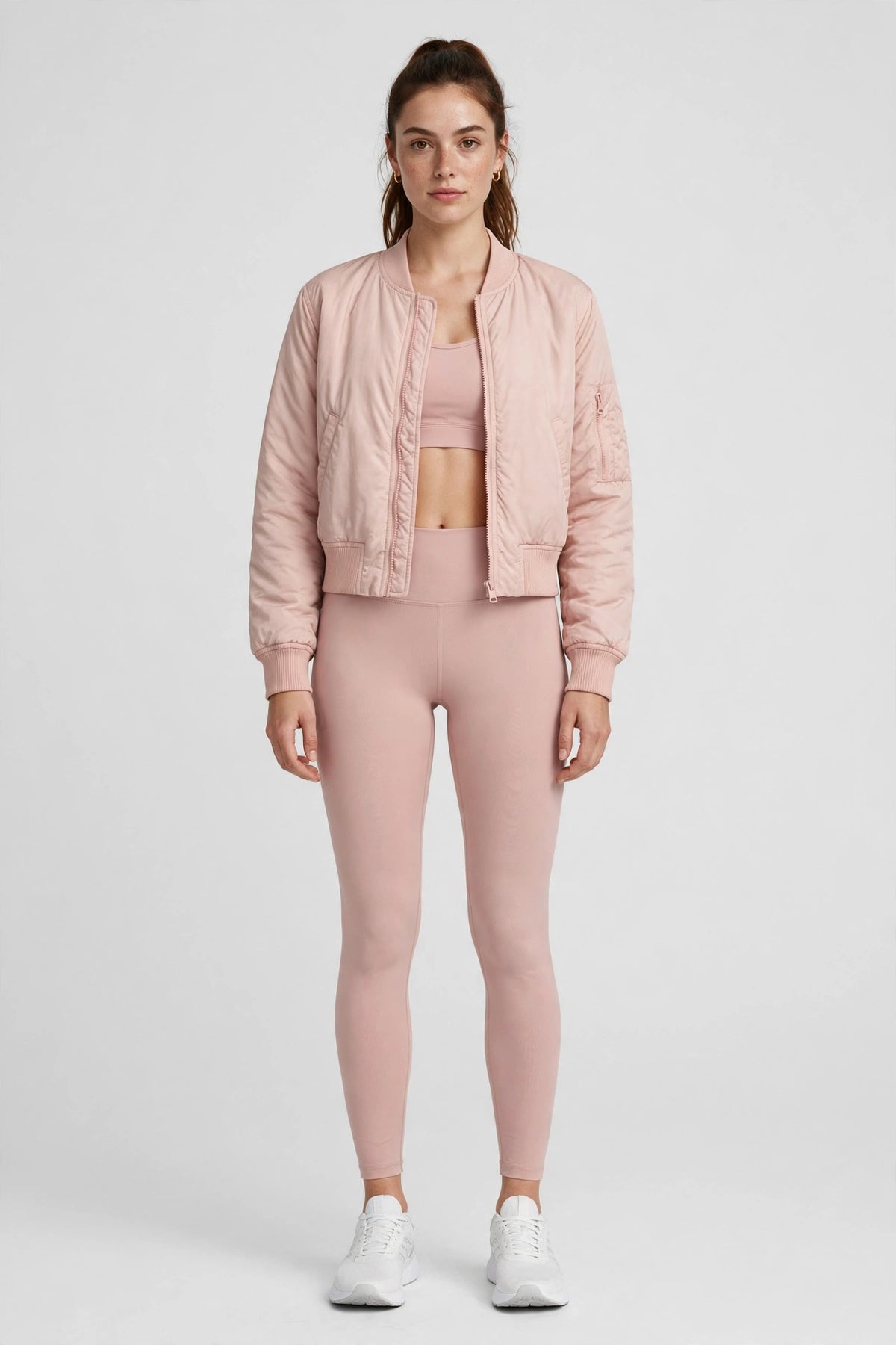 Skysculpt Cropped Bomber - Blush - front