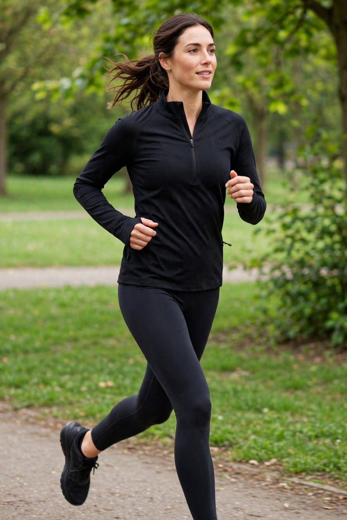 Sol Quarter-Zip Training Top - Black - lifestyle