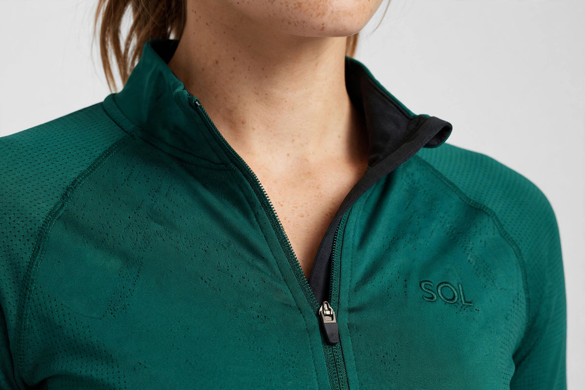 Sol Quarter-Zip Training Top - Emerald - detail