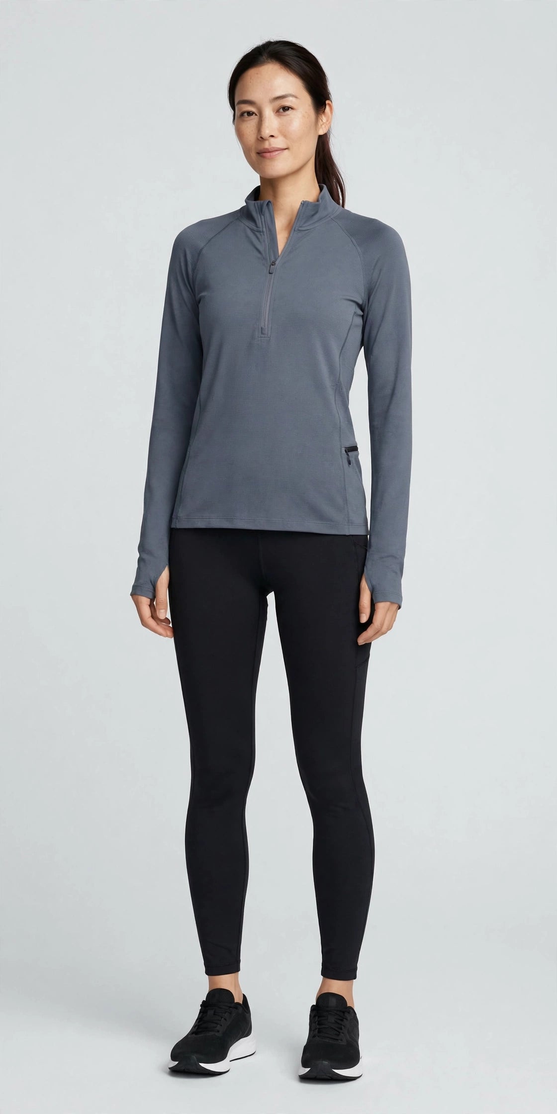 Sol Quarter-Zip Training Top - Slate - front