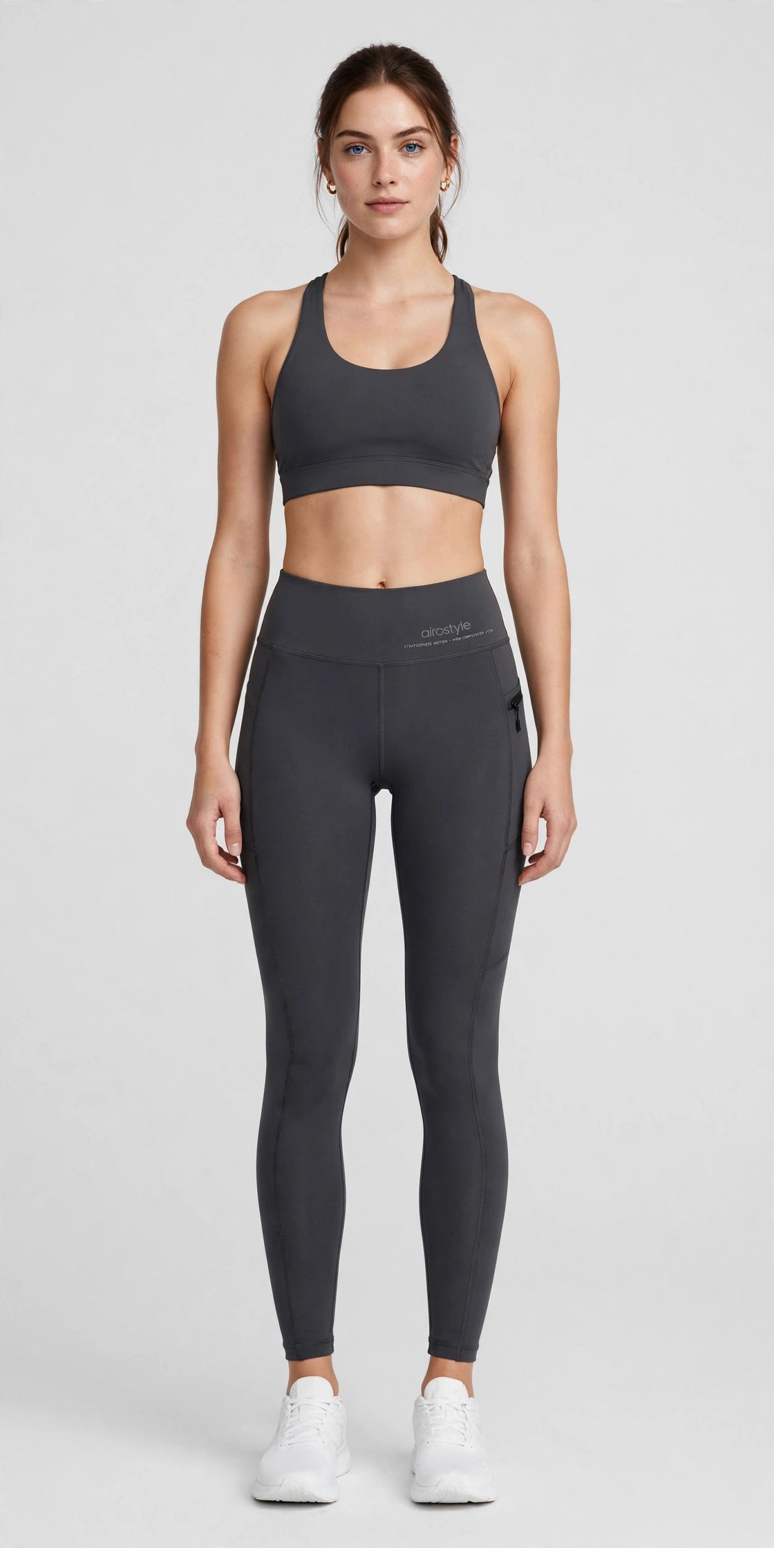 Stratosphere Motion Legging - Charcoal - front