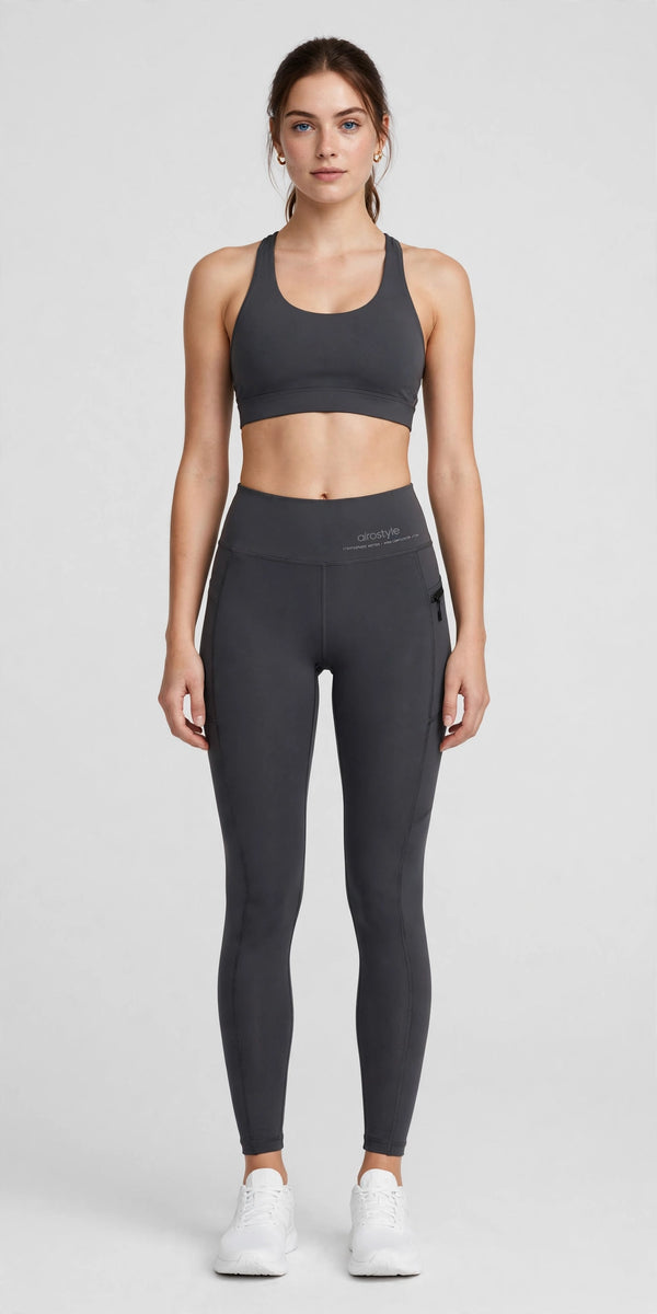 Stratosphere Motion Legging - Charcoal - front