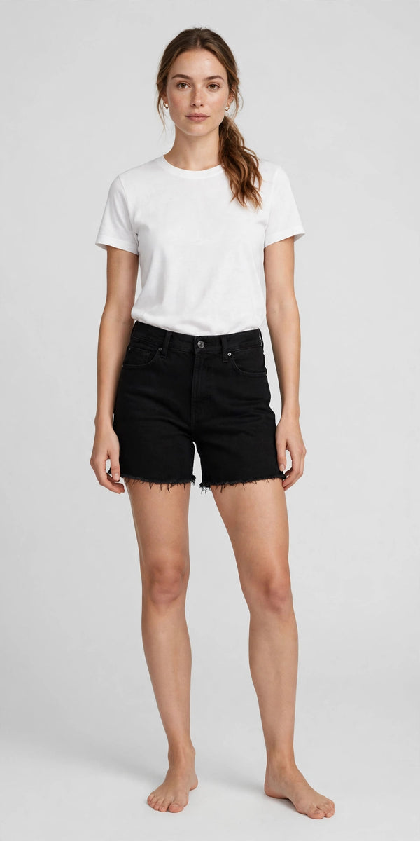 Stride Denim Short - Black - front