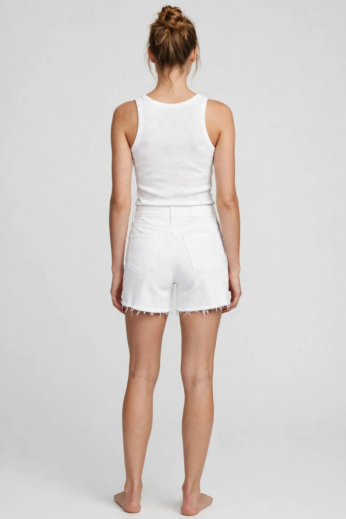 Stride Denim Short - White - back