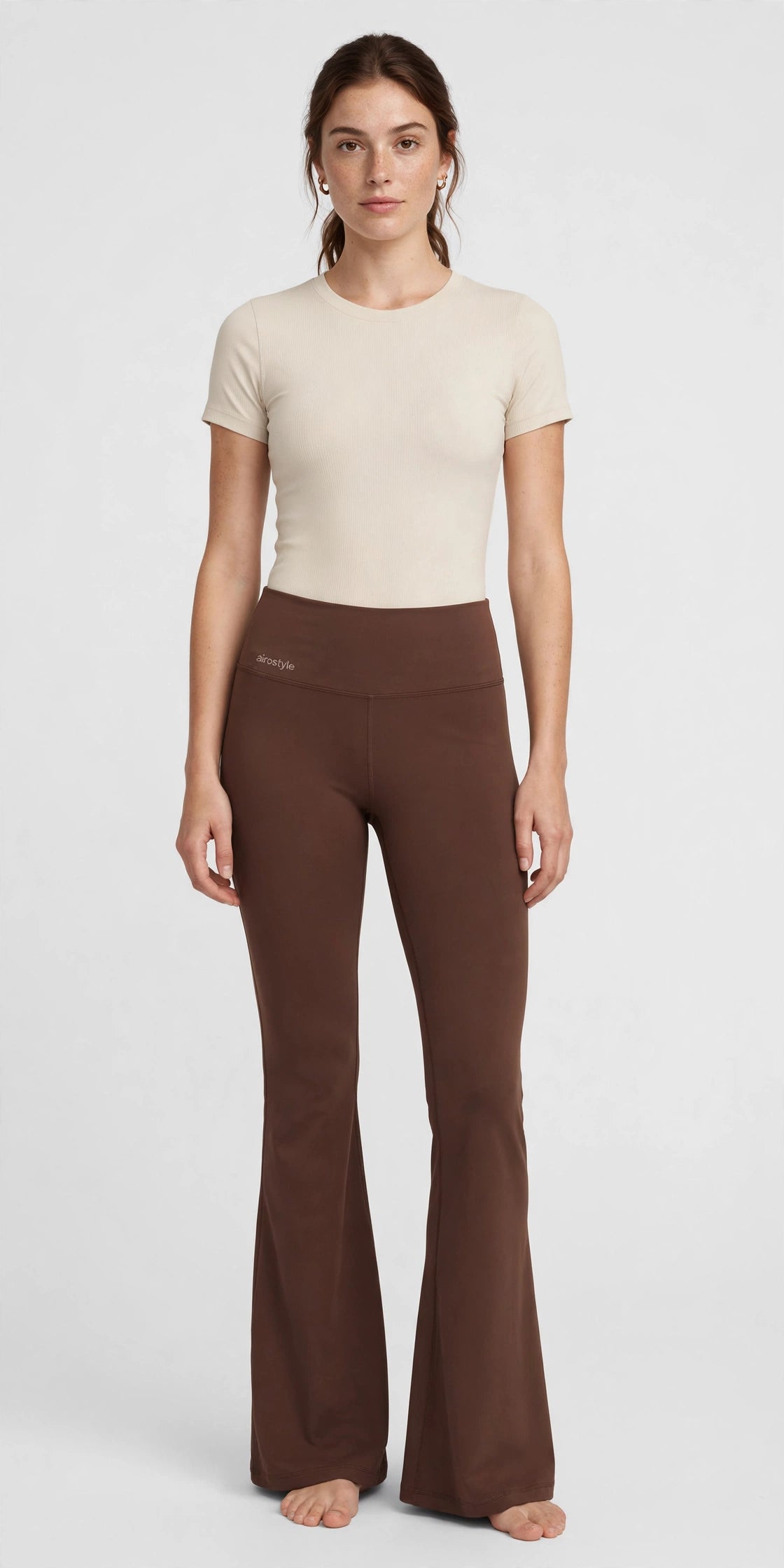 Stride Flare Yoga Pant - Chocolate - front