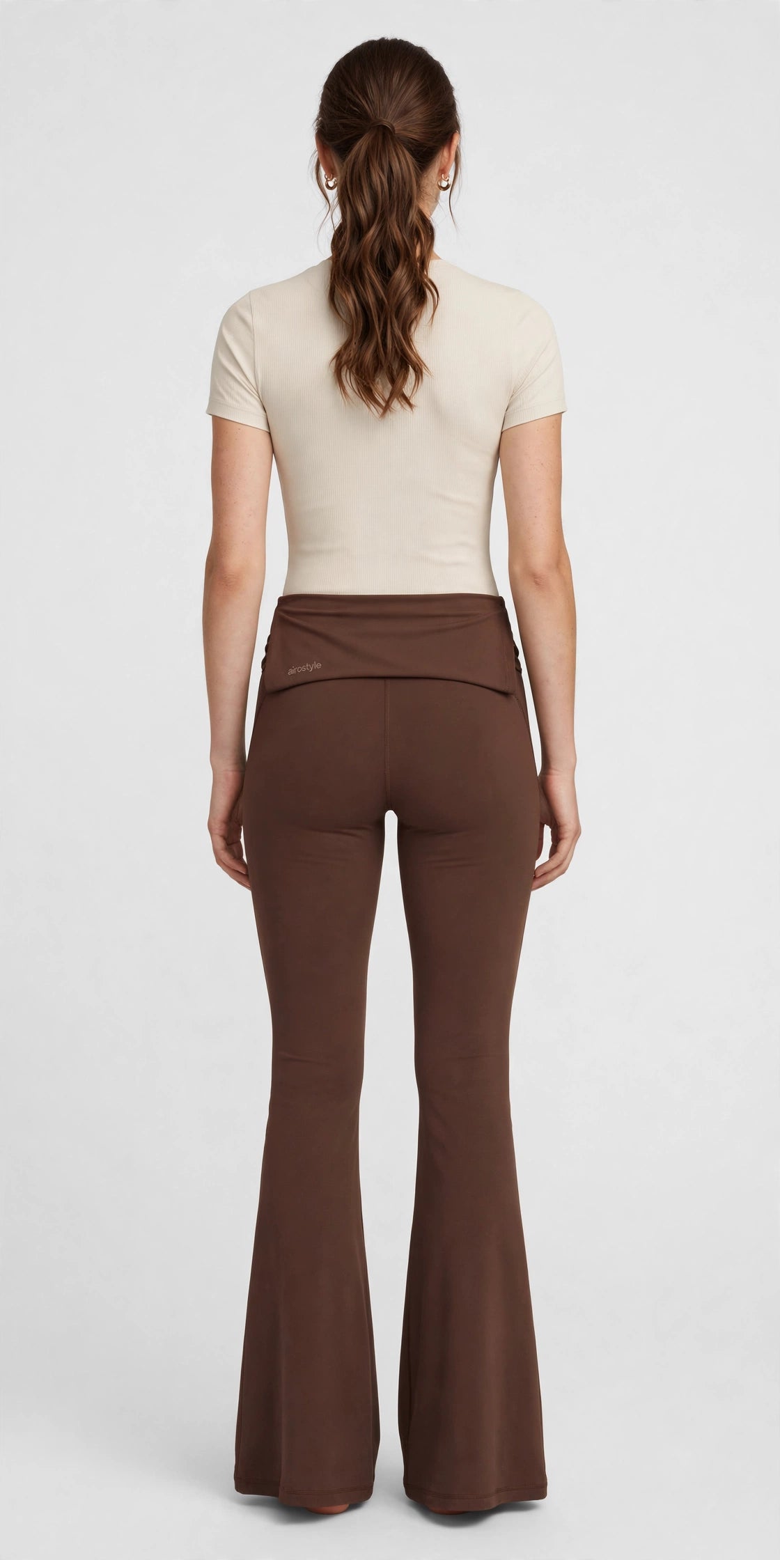 Stride Flare Yoga Pant - Chocolate - back