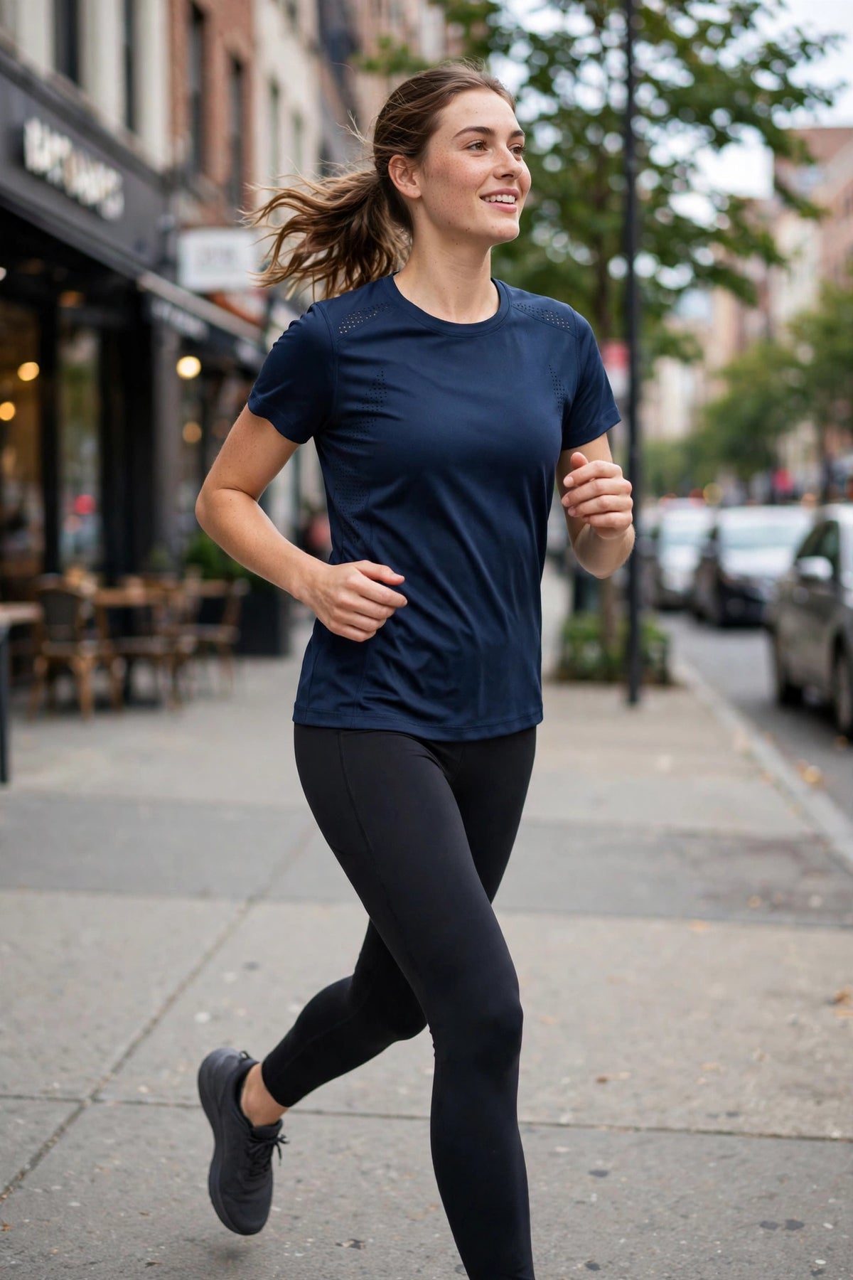 Stride Seamless Short Sleeve - Navy - lifestyle