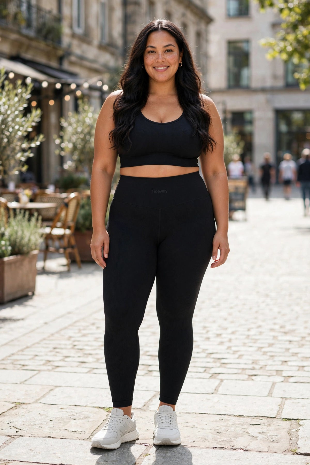 Tideway Ribbed Yoga Legging - Black - lifestyle