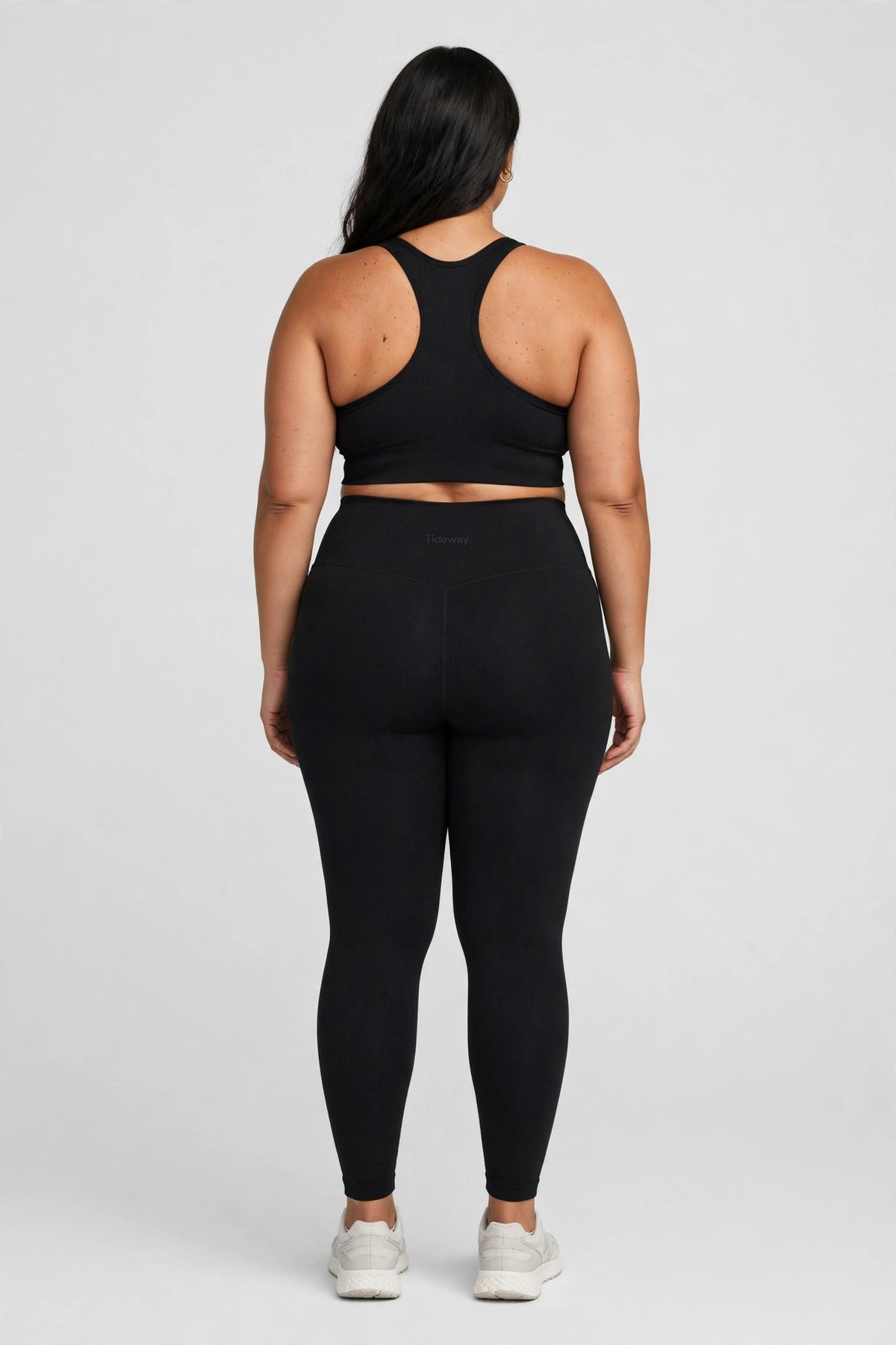 Tideway Ribbed Yoga Legging - Black - back