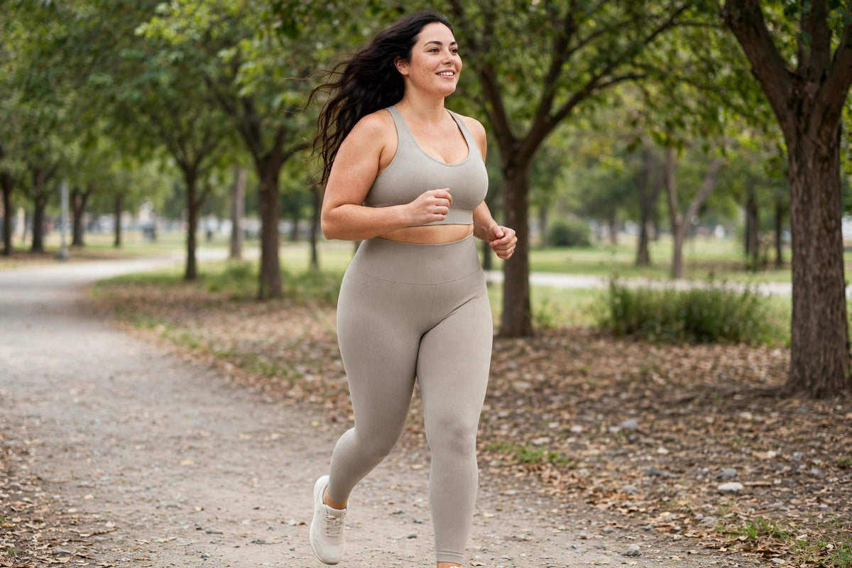 Tideway Ribbed Yoga Legging - Stone - lifestyle