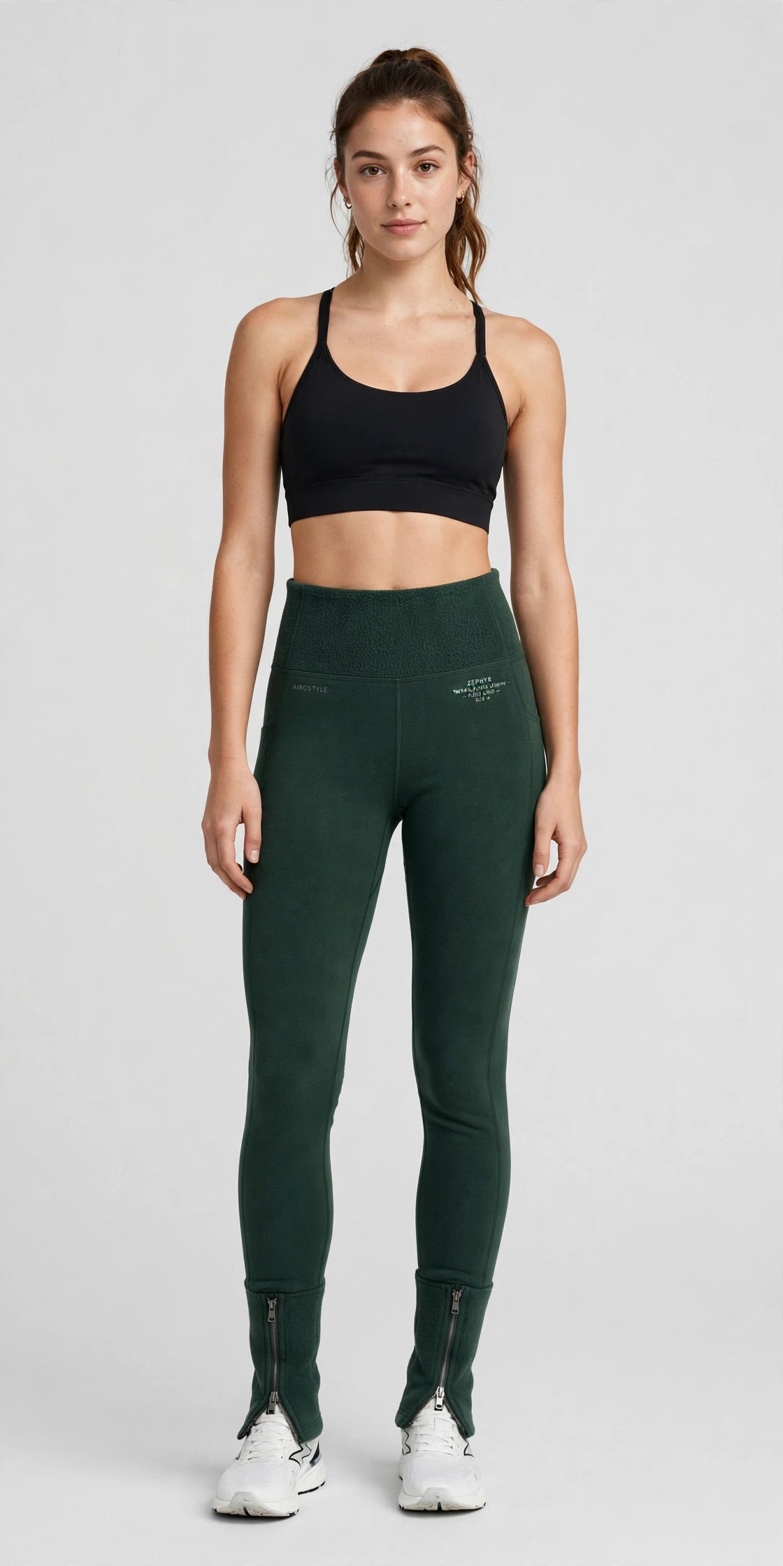 Zephyr Thermal Fleece Legging - Forest - front