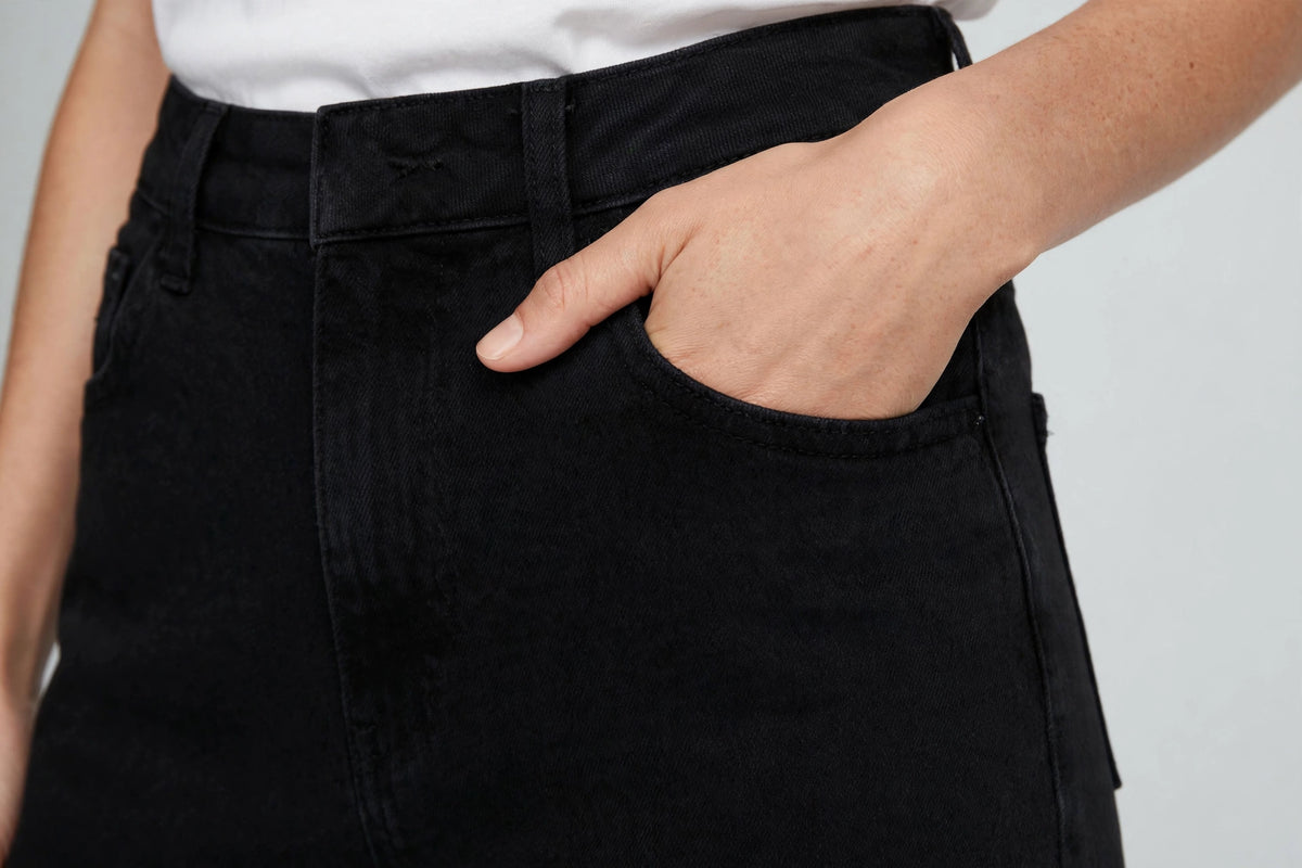 Zephyr Wide-Leg Jean - Black - detail