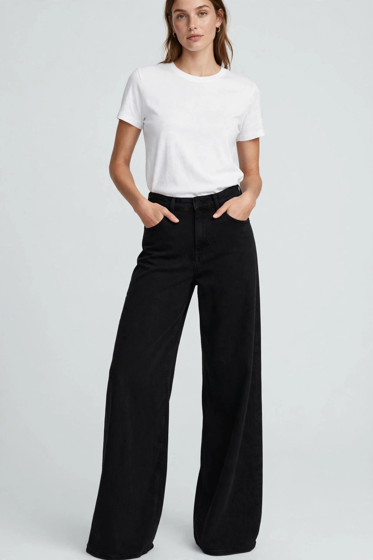 Zephyr Wide-Leg Jean - Black - front