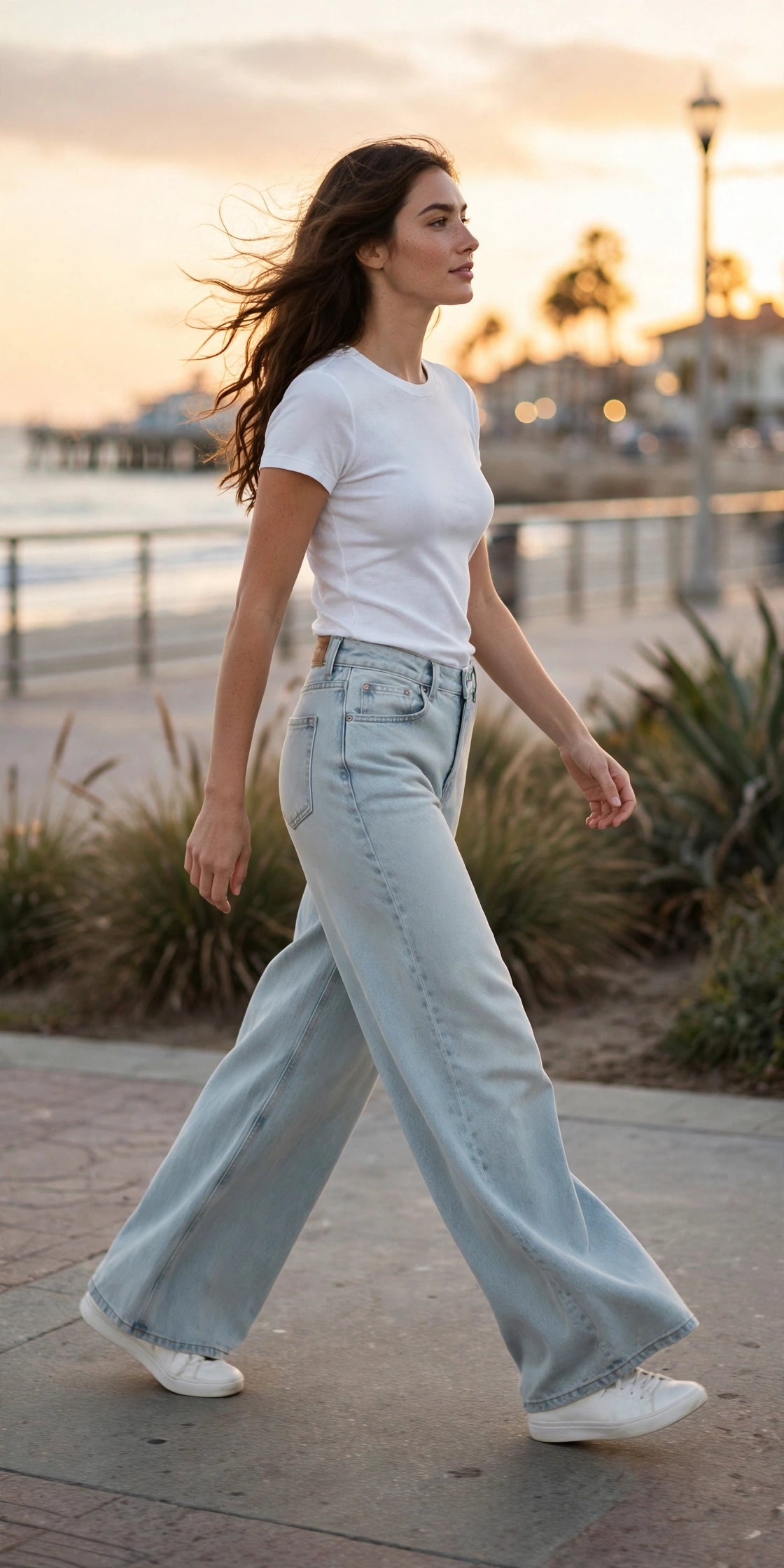 Zephyr Wide-Leg Jean - Light Wash - lifestyle
