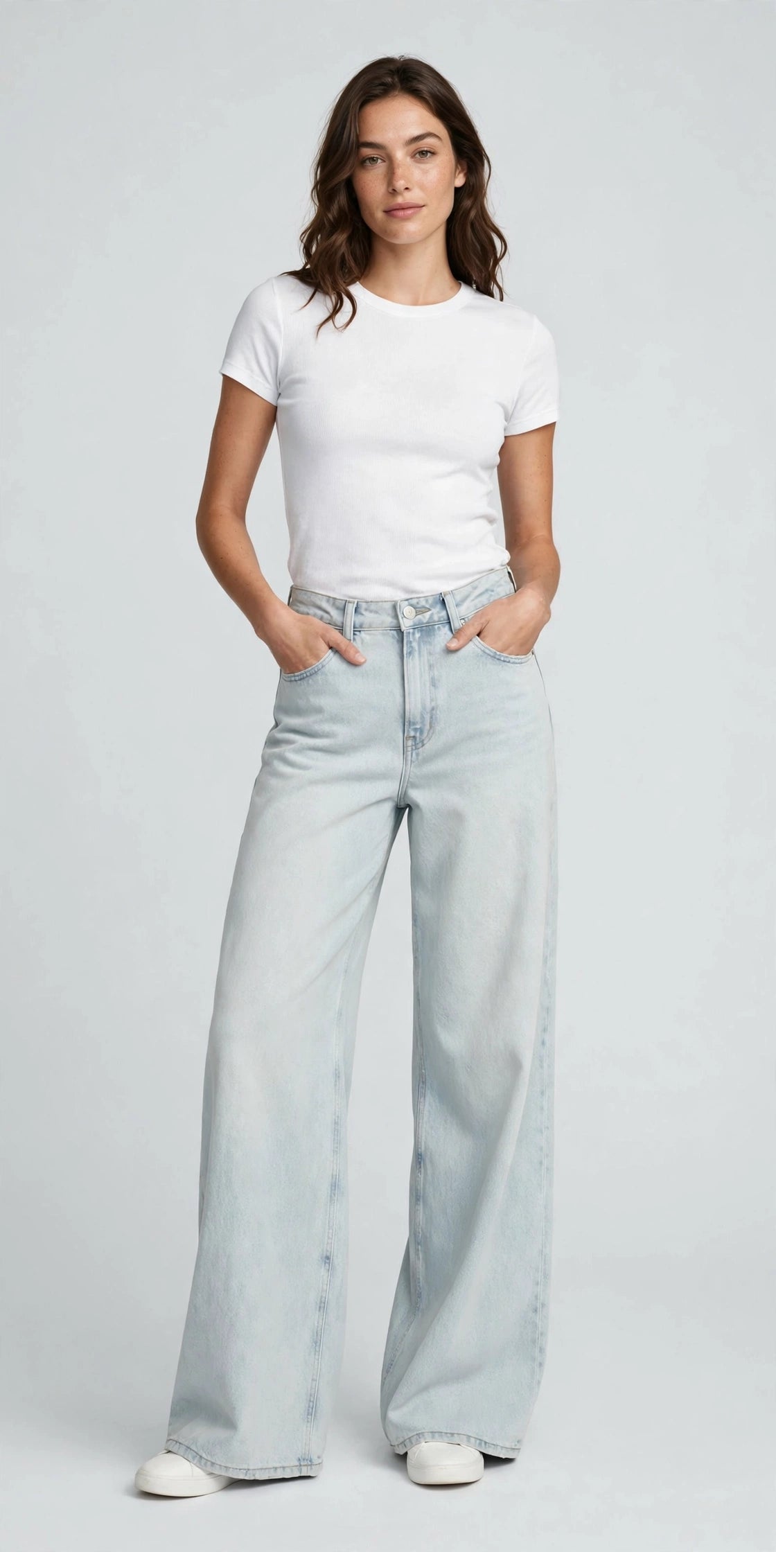 Zephyr Wide-Leg Jean - Light Wash - front