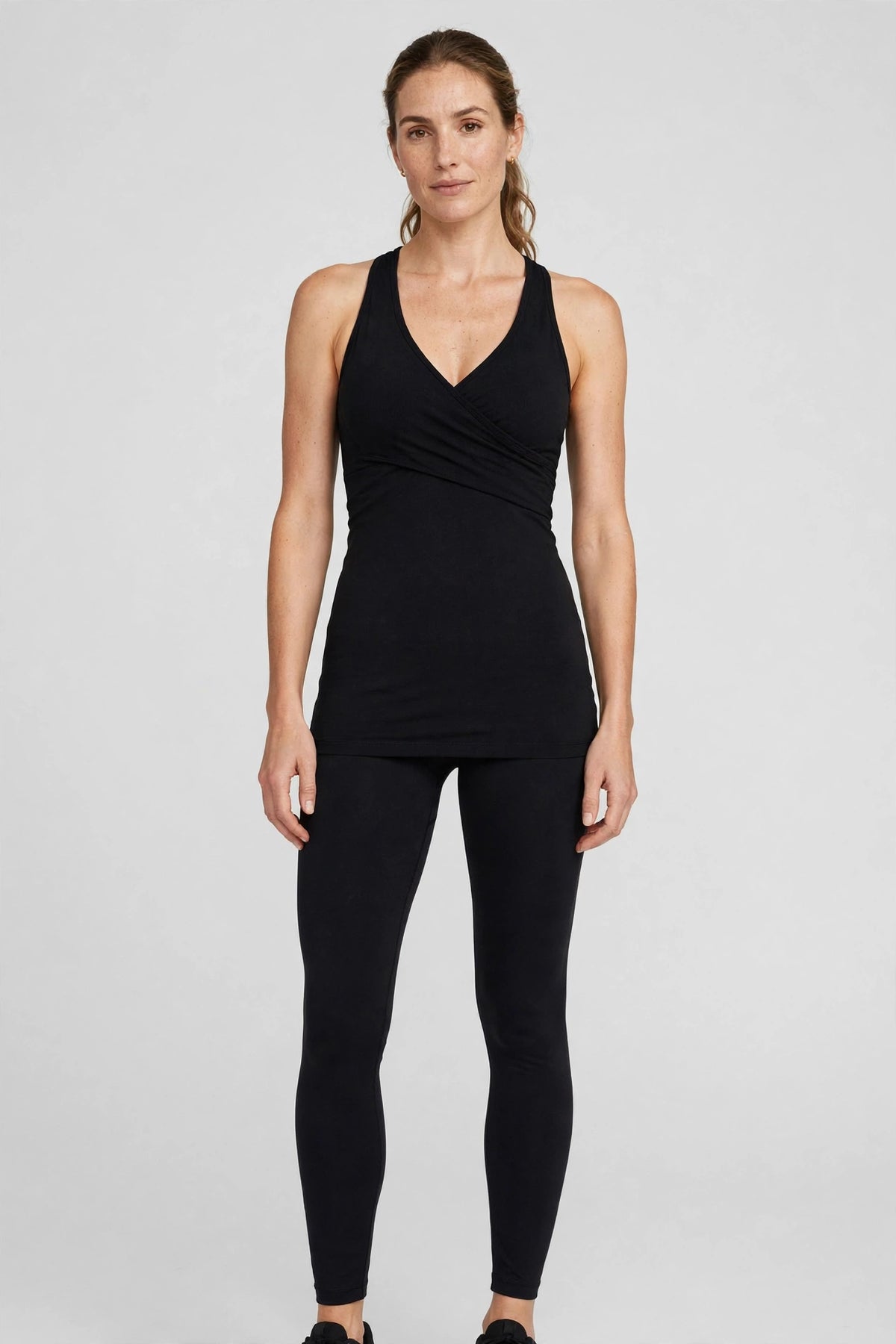 Zephyr Wrap Sports Bra Tank - Black - front