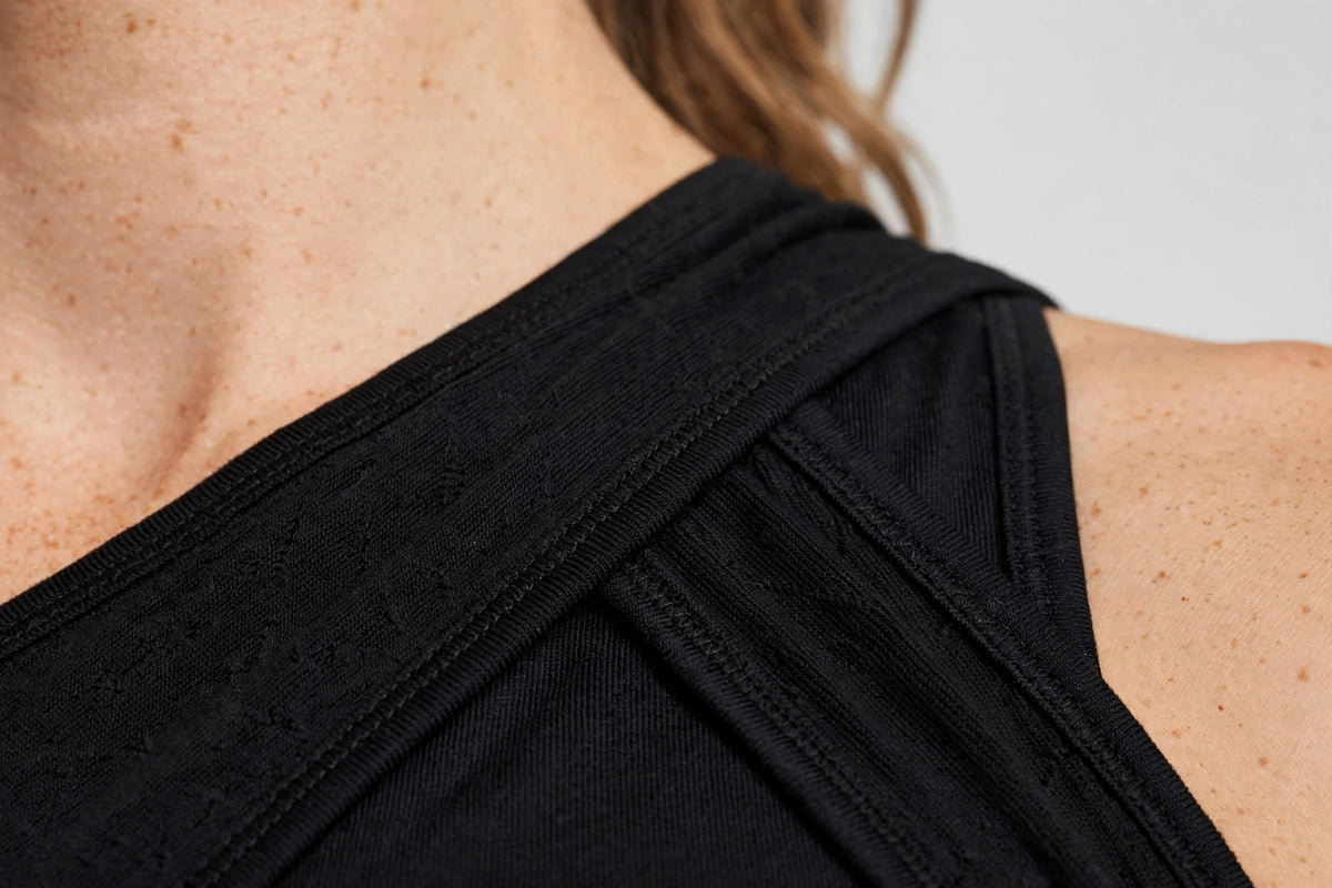 Zephyr Wrap Sports Bra Tank - Black - detail