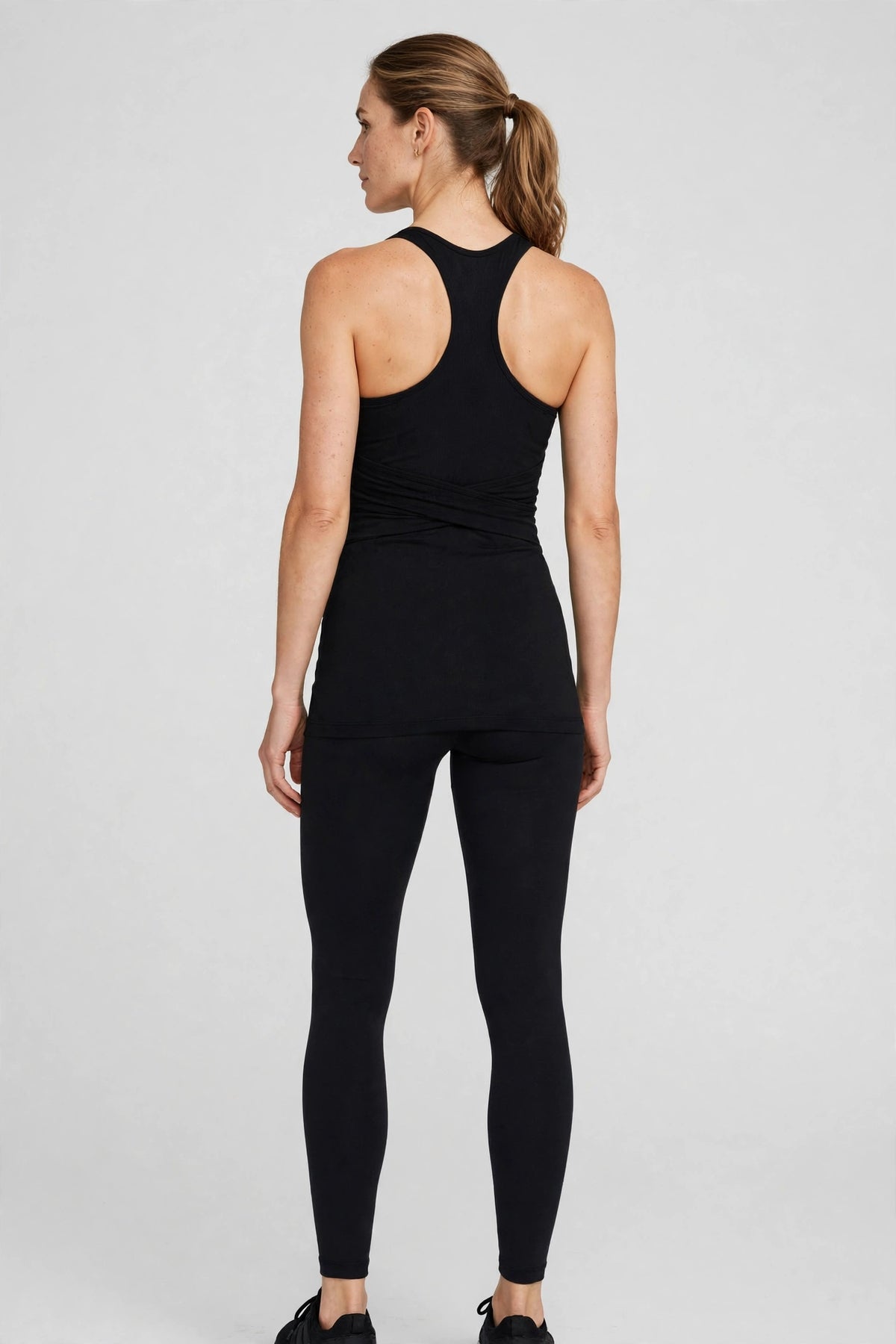Zephyr Wrap Sports Bra Tank - Black - back