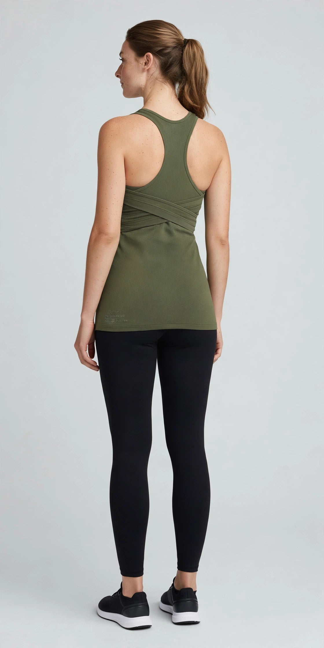 Zephyr Wrap Sports Bra Tank - Olive - detail