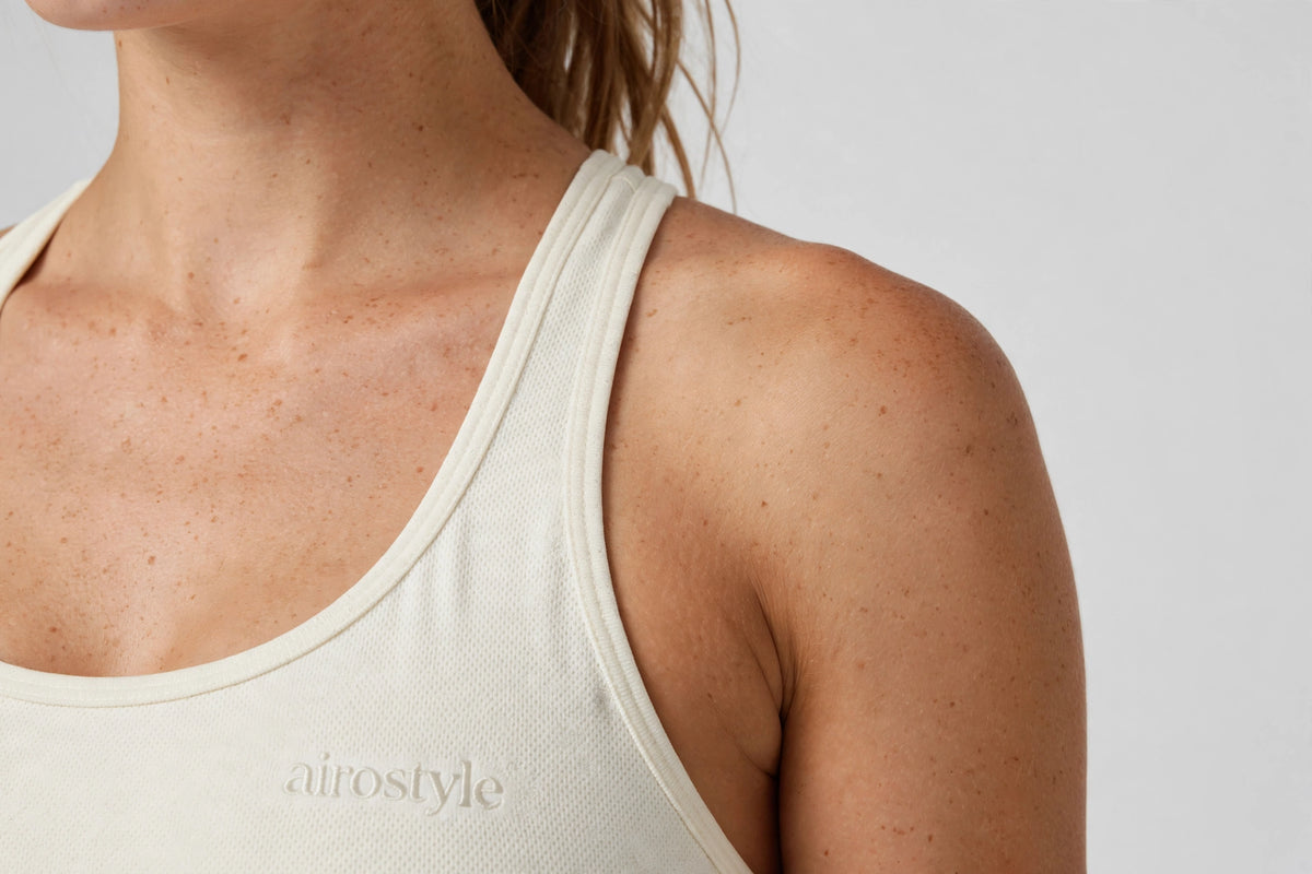 Sundrift Racerback Tennis Dress - Ivory - detail