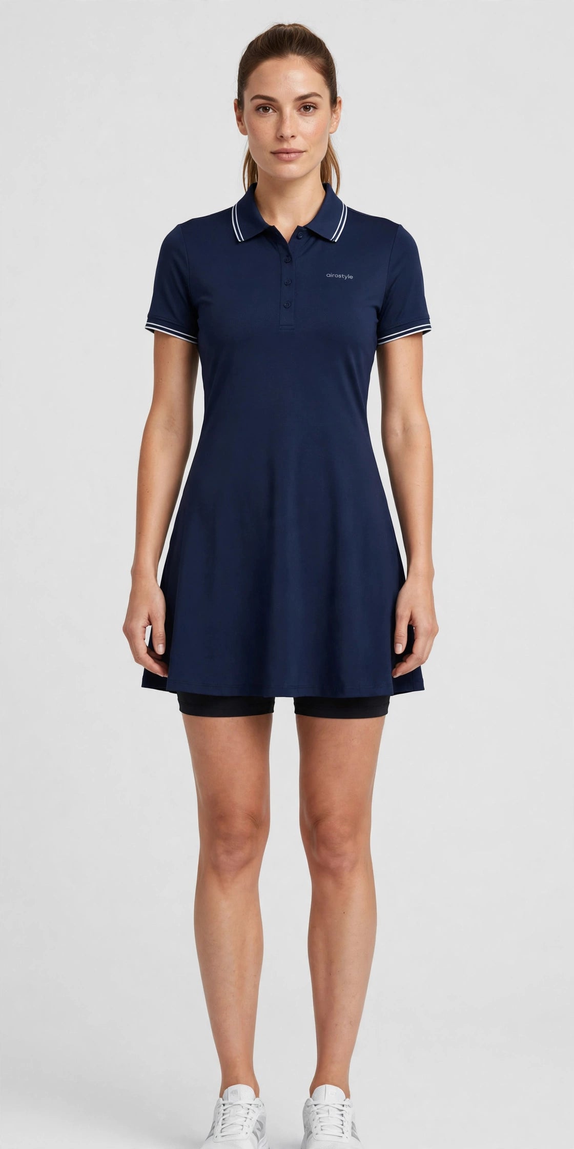 Zephyr Swing Golf Dress - Navy - front