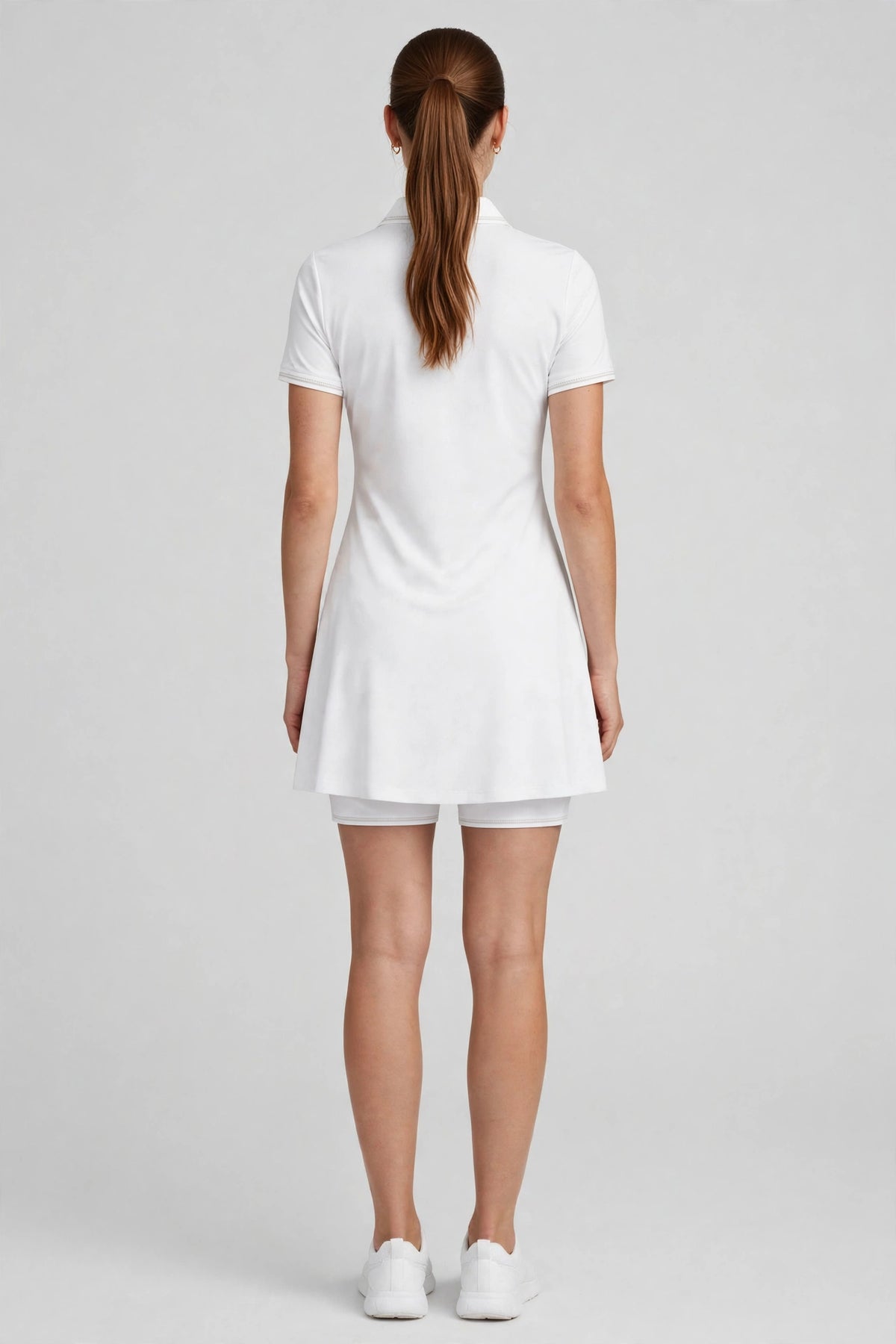 Zephyr Swing Golf Dress - White - back